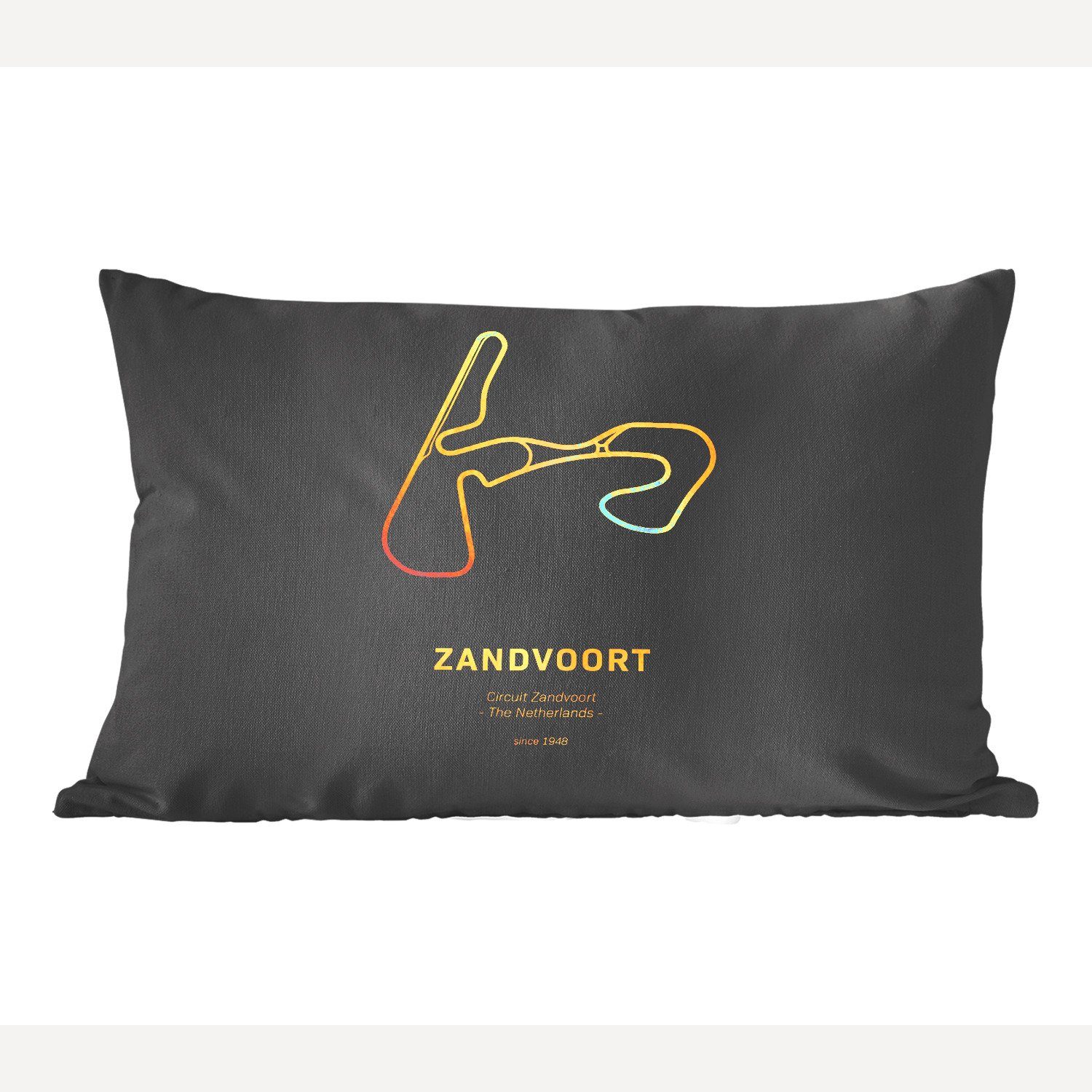 MuchoWow Dekokissen F1 - Zandvoort - Rennstrecke, Wohzimmer Dekoration, Zierkissen, Dekokissen mit Füllung, Schlafzimmer