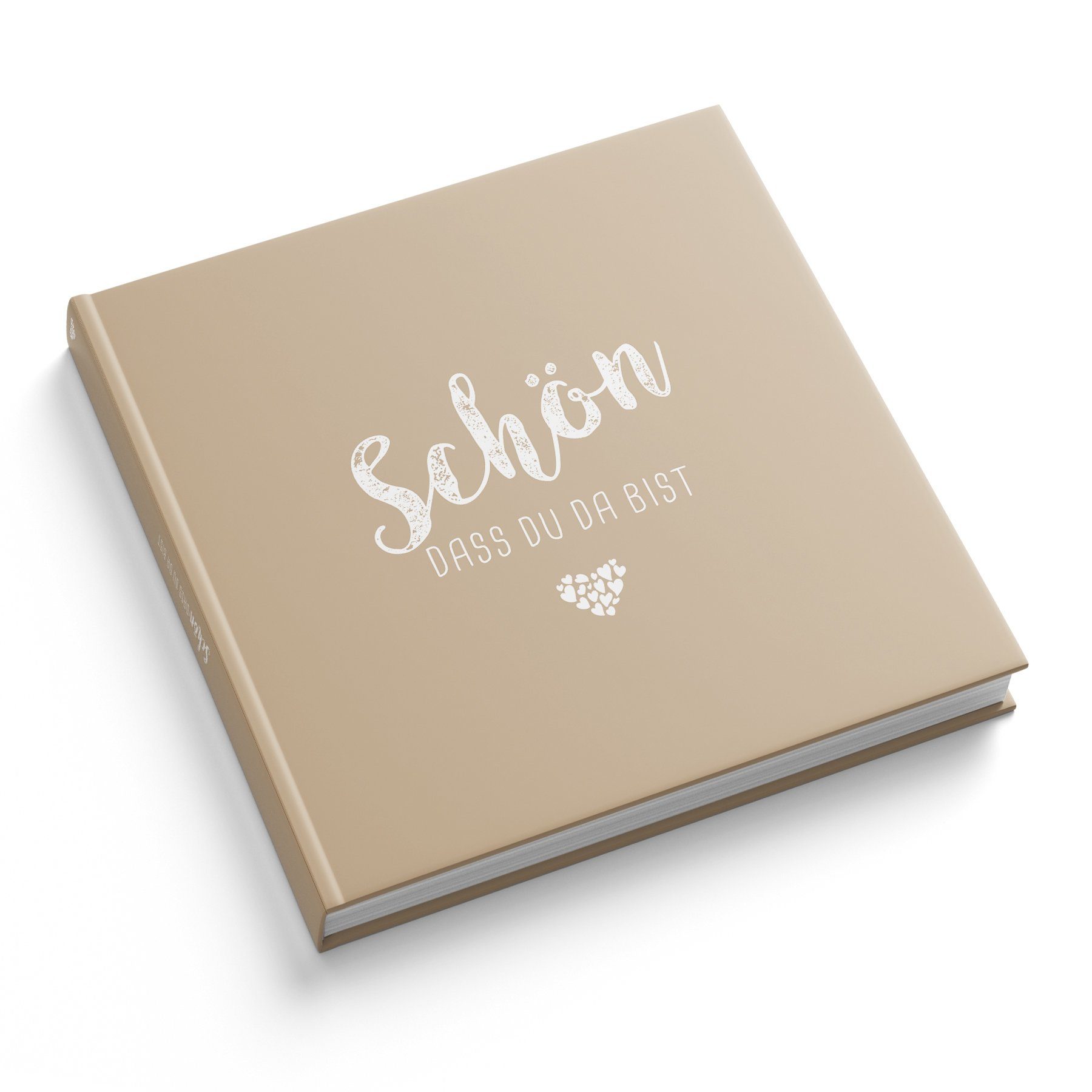 itenga Notizbuch itenga Gästebuch "Schön dass du da bist" Freundebuch 88 Seiten 21x21cm