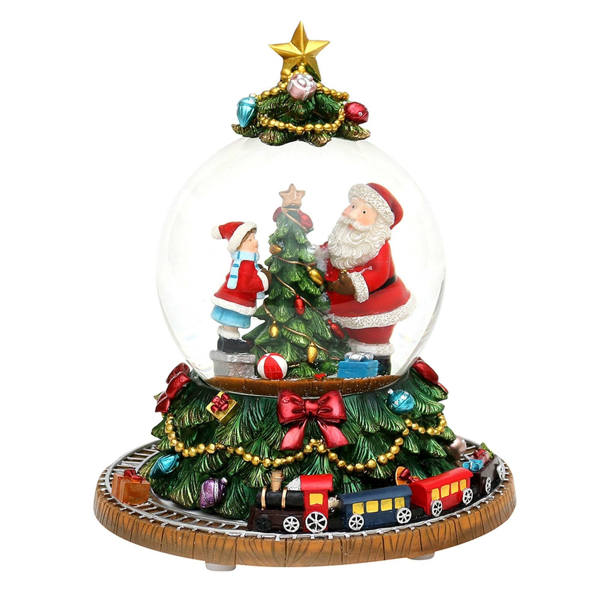 SIGRO Schneekugel mit bewegter Eisenbahn, Christmas Weihnachtsdeko