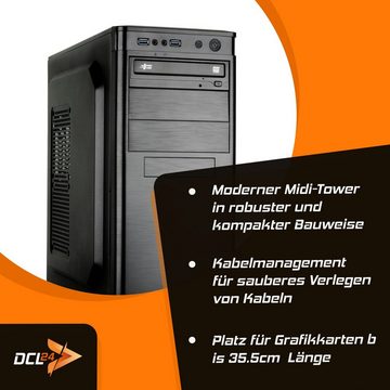 dcl24.de Business-PC (AMD Ryzen 5 7600X, GTX 1650, 16 GB RAM, 500 GB SSD, Luftkühlung, WLAN, Windows 11 Pro)