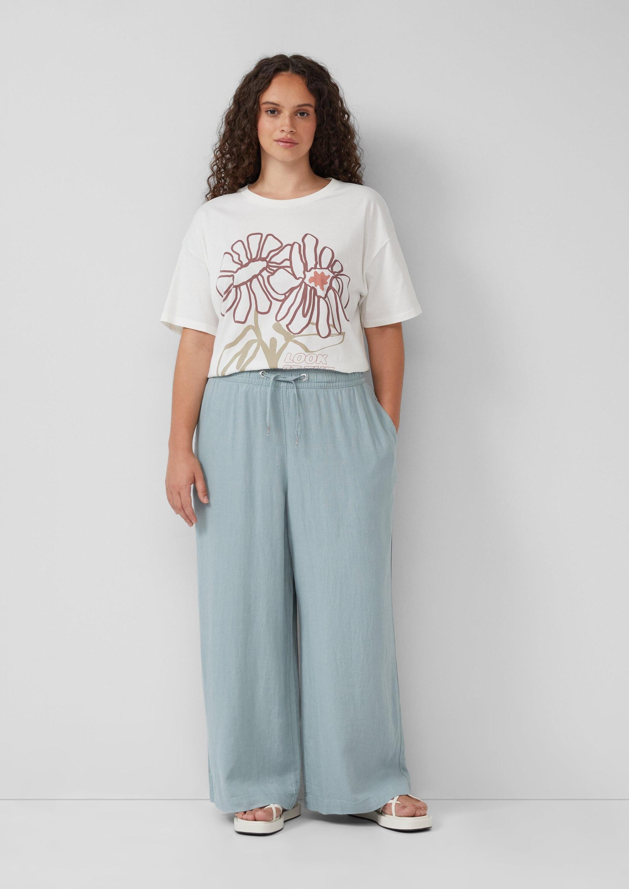 QS Chinos Hose Wide Leg-Hose aus Leinenmix günstig online kaufen