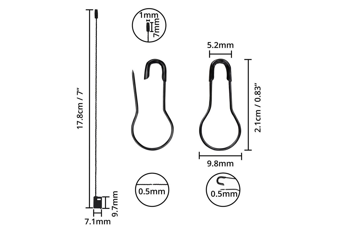 Thumbnail - Belle Vous Magnet 500er Set Nylonfaden & Metallstifte für Etiketten & Verschlüsse (500-St)