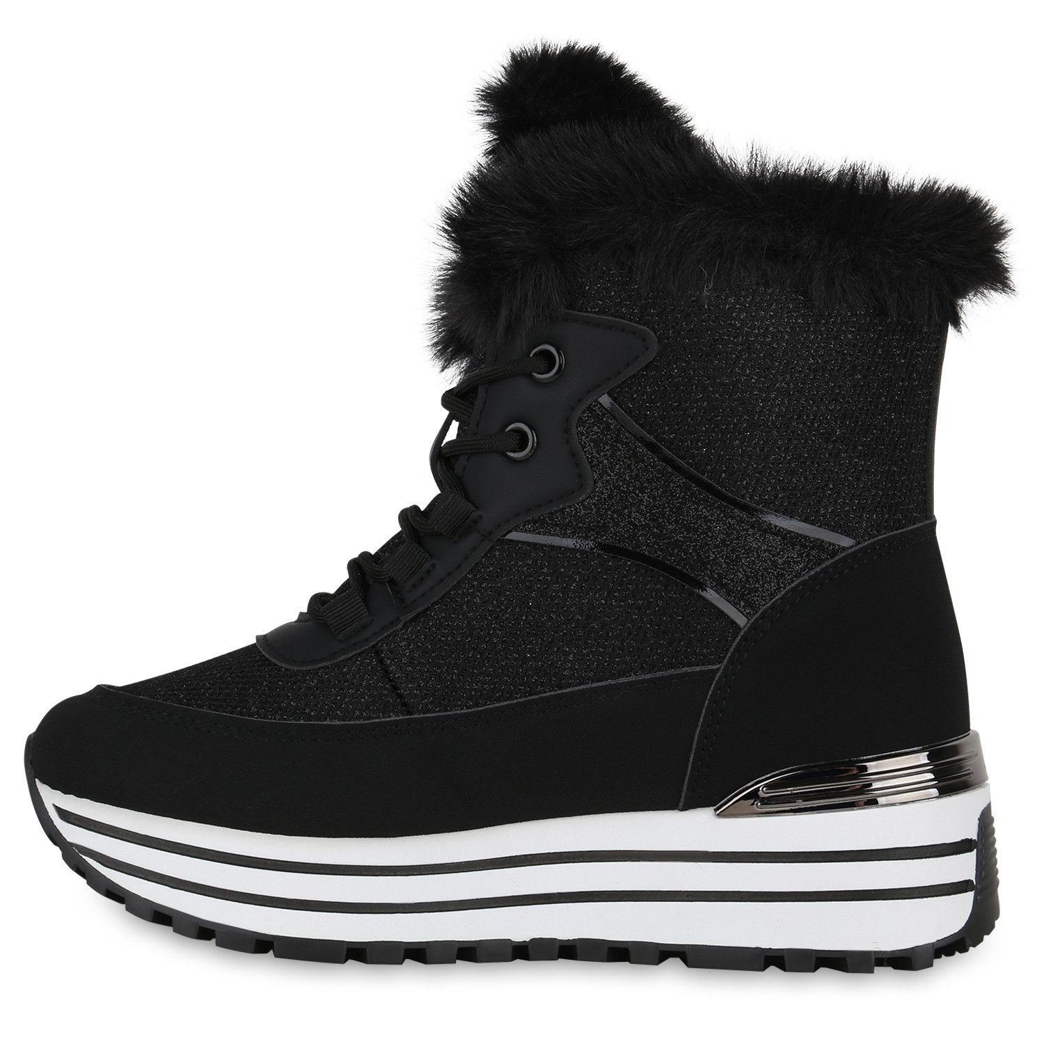 VAN HILL 841426 Sneaker Damen Warm Gefütterte Sneakerstiefel Sneaker Kunstf günstig online kaufen