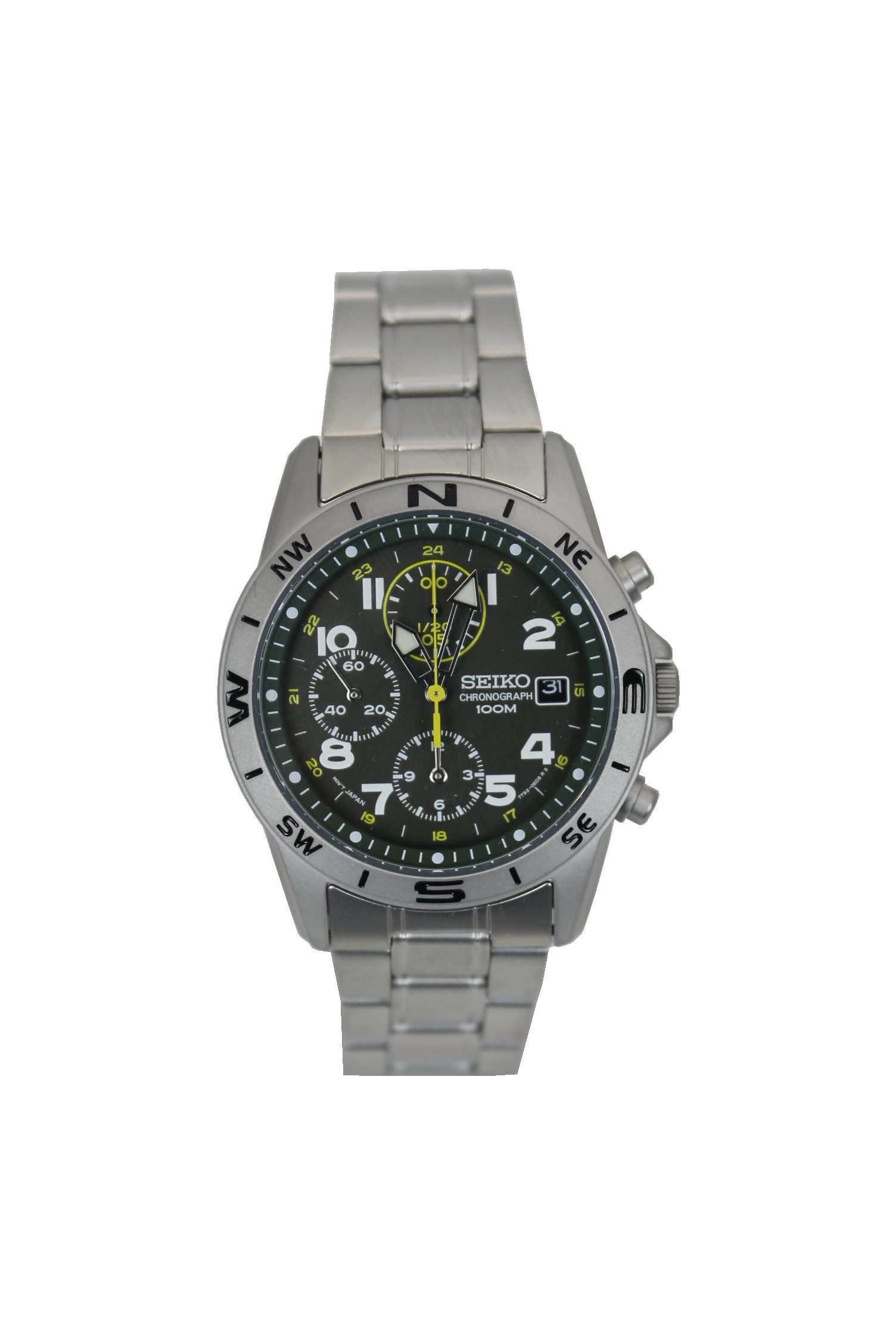 Seiko Chronograph SND377P Herrenuhr, Analog, Quarz, Edelstahlarmband, 10 bar