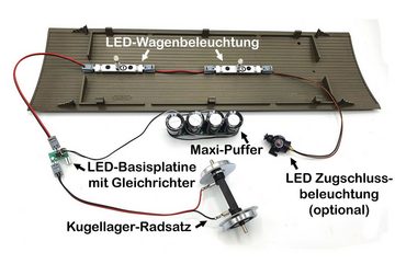 ML-Train Modelleisenbahn-Werkzeug Radsatz, Spur G, (1-tlg., Mit integriertem Stromabnehmer), Gleiche Maße wie LGB 67403