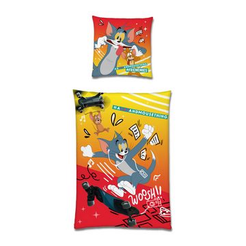 Kinderbettwäsche Tom & Jerry Bettwäsche Cartoon Linon / Renforcé, BERONAGE, 100% Baumwolle, 2 teilig, 135x200 + 80x80 cm