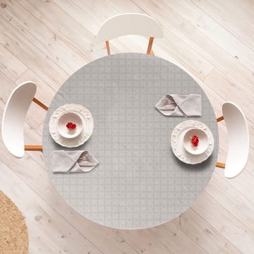 Abakuhaus Tischdecke Rundum-elastische Stofftischdecke, Mosaik Neutrale Töne Pastell Shapes