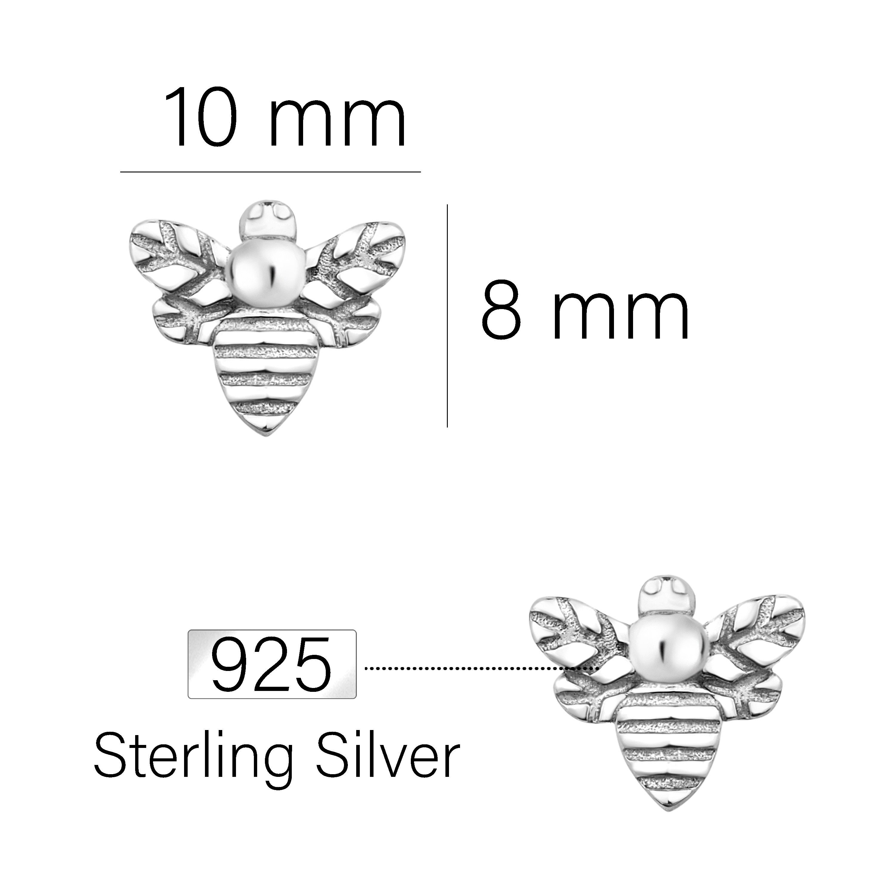 Schmuck Silber Damen Biene, 925 Paar Milani Ohrstecker Sofia