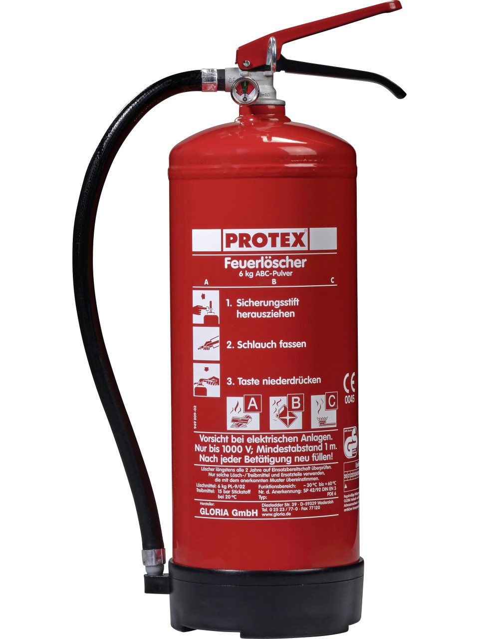 Protex Pulver-Feuerlöscher Protex Feuerlöscher PDE 6 GA Pulver Löschmittel