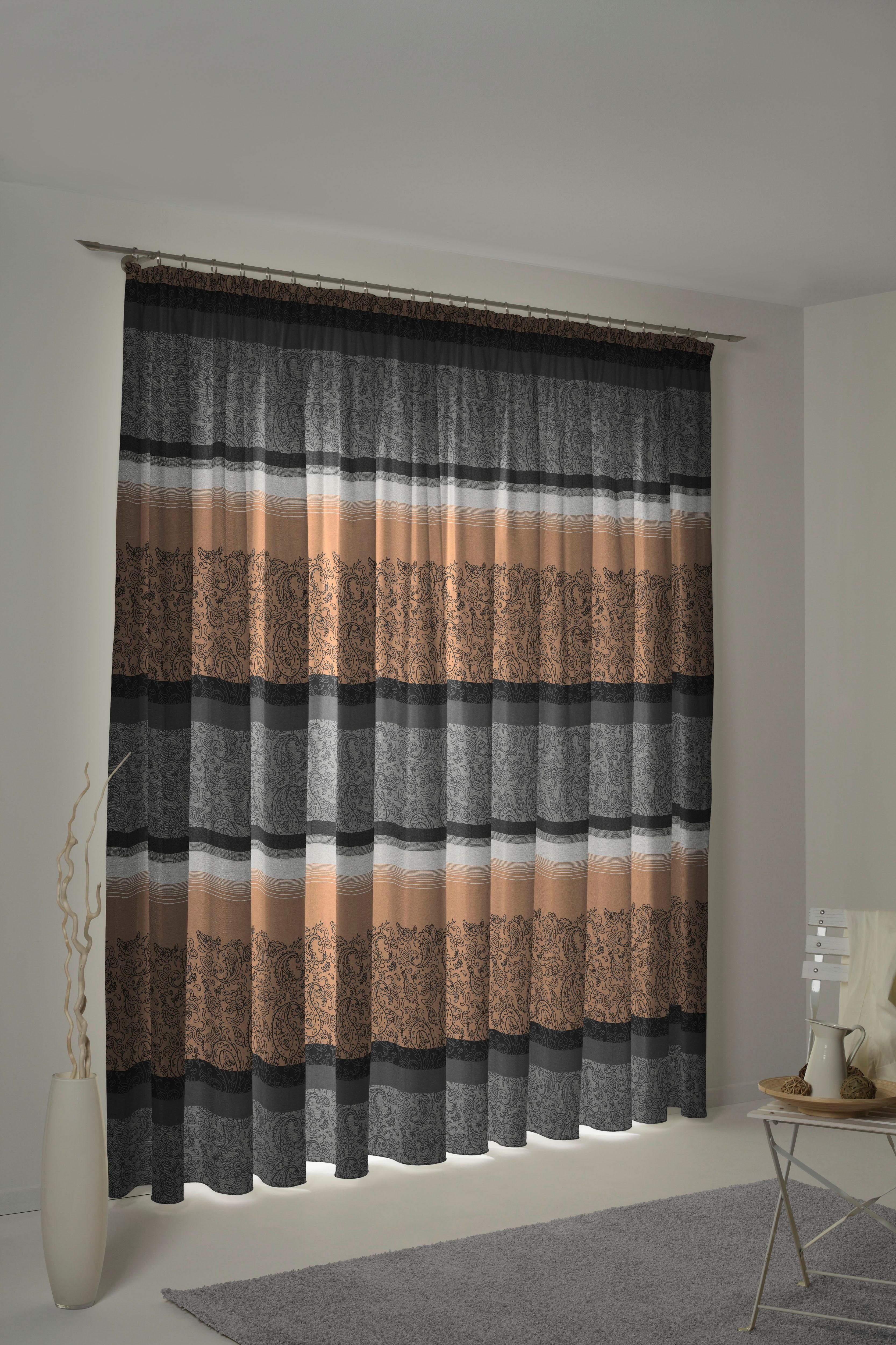 Wirth Vorhang Maribor (1 St), Kräuselband, blickdicht, Jacquard