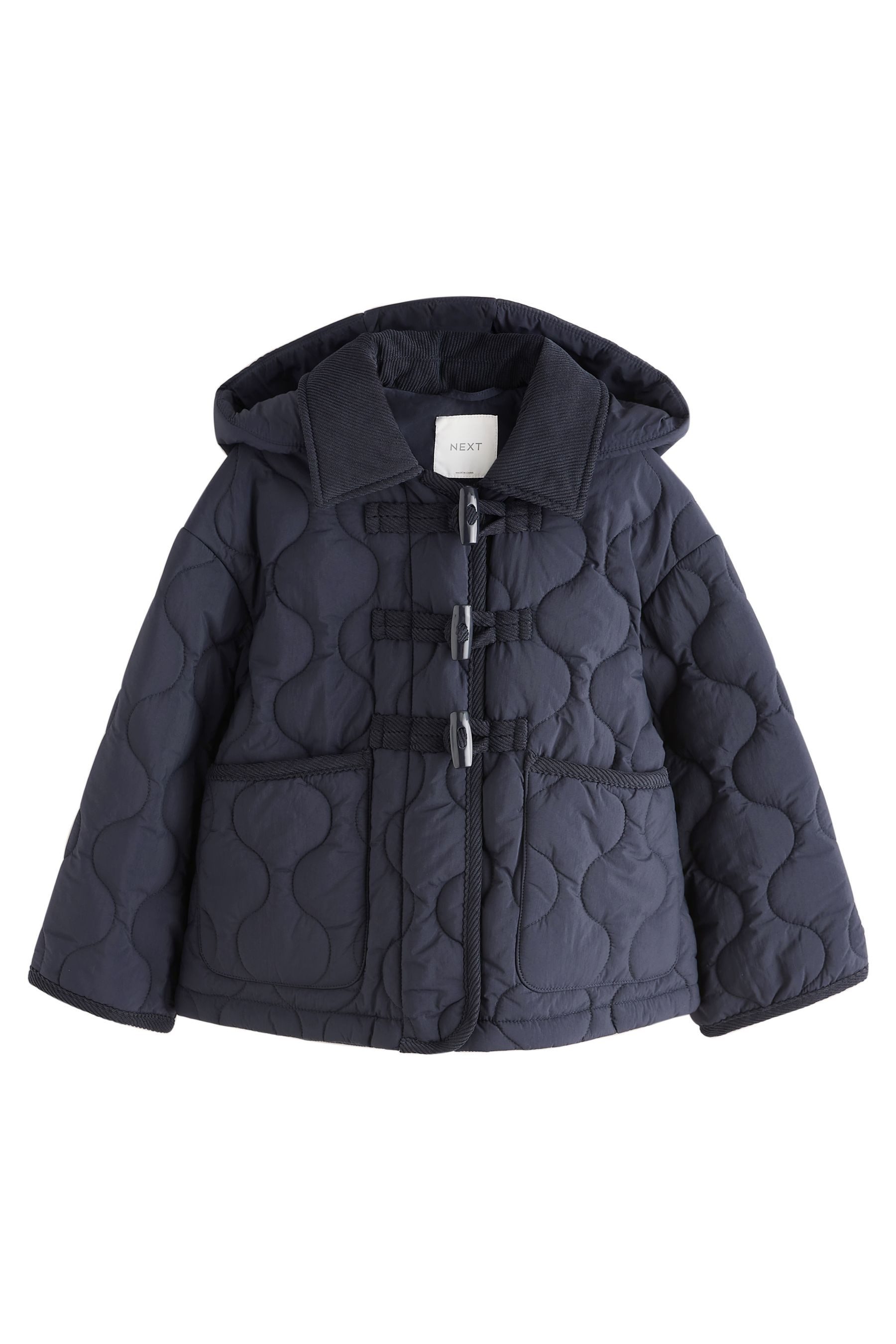 Next Dufflecoat Spritzwasserabweisender Dufflecoat mit Cordkragen (1-tlg)