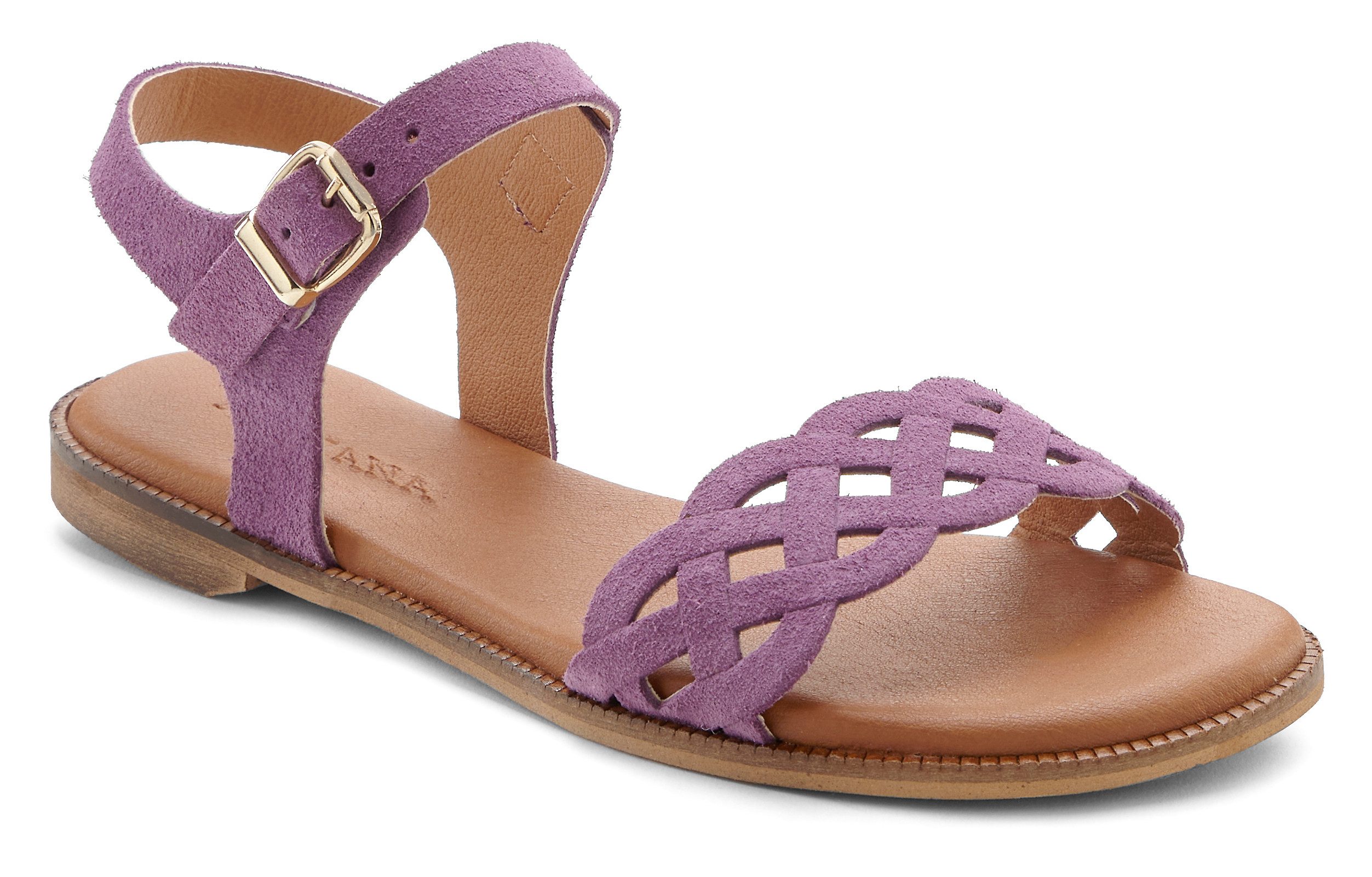 LASCANA Sommerschuh Sandale Sandalette, Sommerschuh aus Leder mit Cut-Outs günstig online kaufen