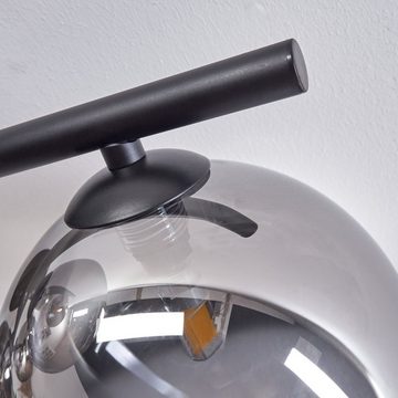 hofstein Deckenleuchte Deckenlampe aus Metall/Glas in Schwarz/Rauchfarben/Klar, ohne Leuchtmittel, Leuchte im Retro-Design aus Glas, 4 x G9 LED, ohne Leuchtmittel