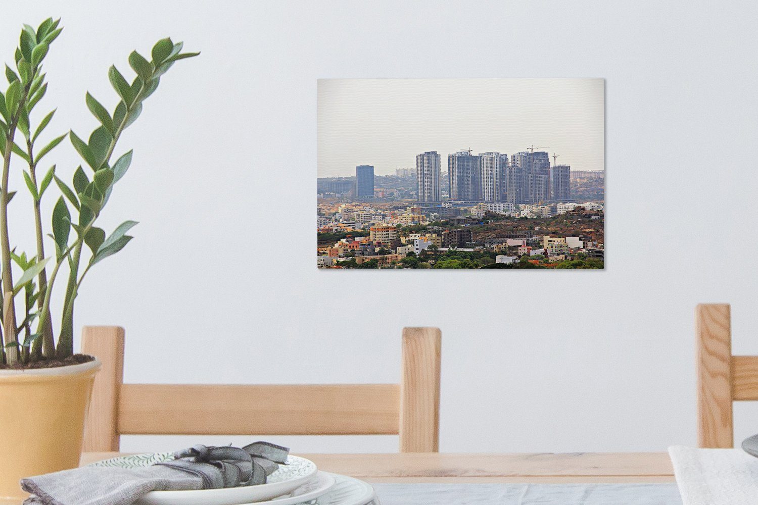 Aufhängefertig, Wanddeko, Leinwandbild Wandbild Leinwandbilder, Asien, von cm Skyline in Die 30x20 (1 OneMillionCanvasses® St), Indien, Hyderabad,