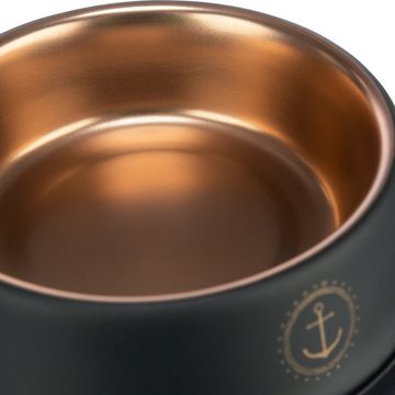 TRIXIE Futterbehälter BE NORDIC Edelstahlnapf schwarz/bronze für Katzen, Fassungsvermögen: 200 ml / Durchmesser: 15 cm