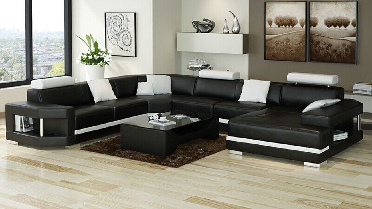 JVmoebel Ecksofa Ledersofa Sofa Ecksofa Couch Design Garnitur Wohnlandschaft Modern