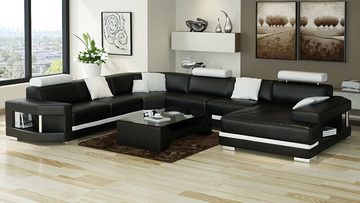 JVmoebel Ecksofa Ledersofa Sofa Couch Wohnlandschaft Ecksofa Garnitur Design Modern