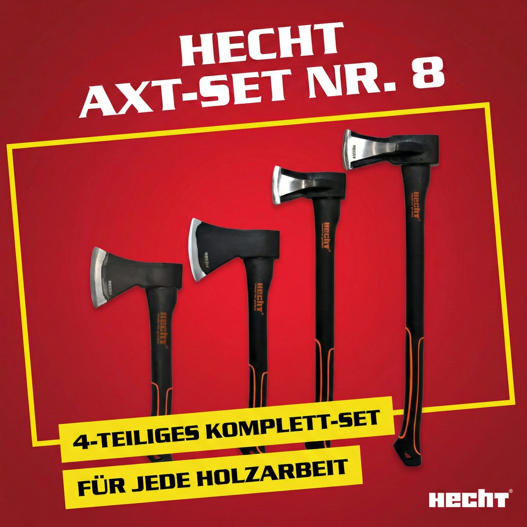 Hecht Axt 30cm & 40cm Beil 55cm Spaltaxt 63cm Spaltaxt, (4-St), Ergonomisches Design