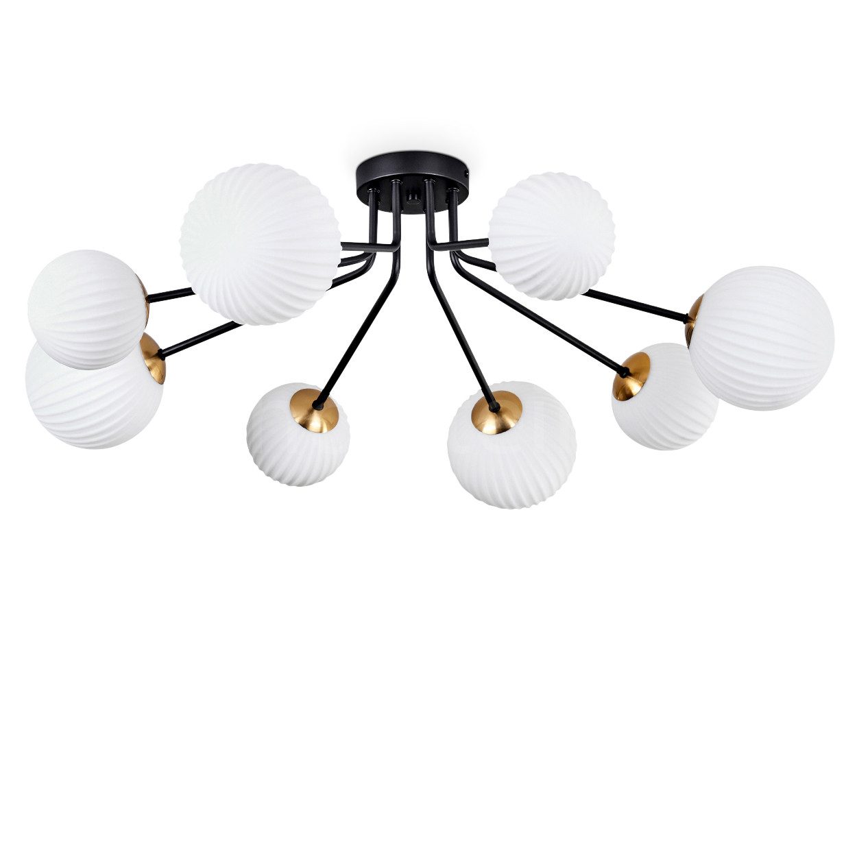 hofstein Deckenleuchte Deckenlampe aus Metall/Glas in Schwarz/Goldfarben/We günstig online kaufen