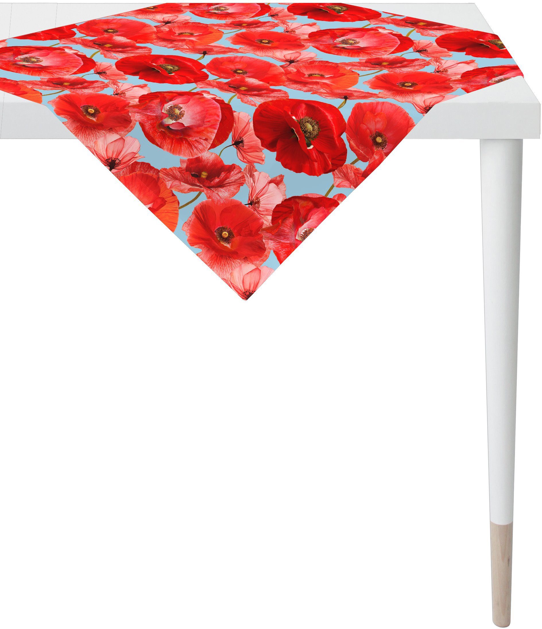 APELT Mitteldecke 7702 SUMMERTIME, Sommerdeko, Sommer (1-tlg), Digitaldruck blau/rot | Mitteldecken