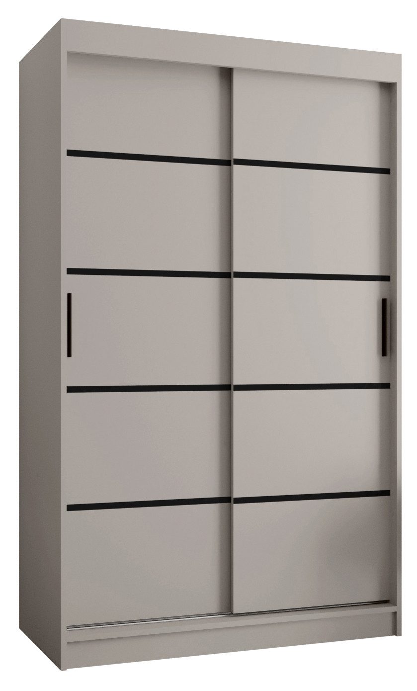 ABIKS MÖBEL Schwebetürenschrank RUBINO V 120 Schlafzimmerschrank mit Schiebetüren Kleiderstange Regale