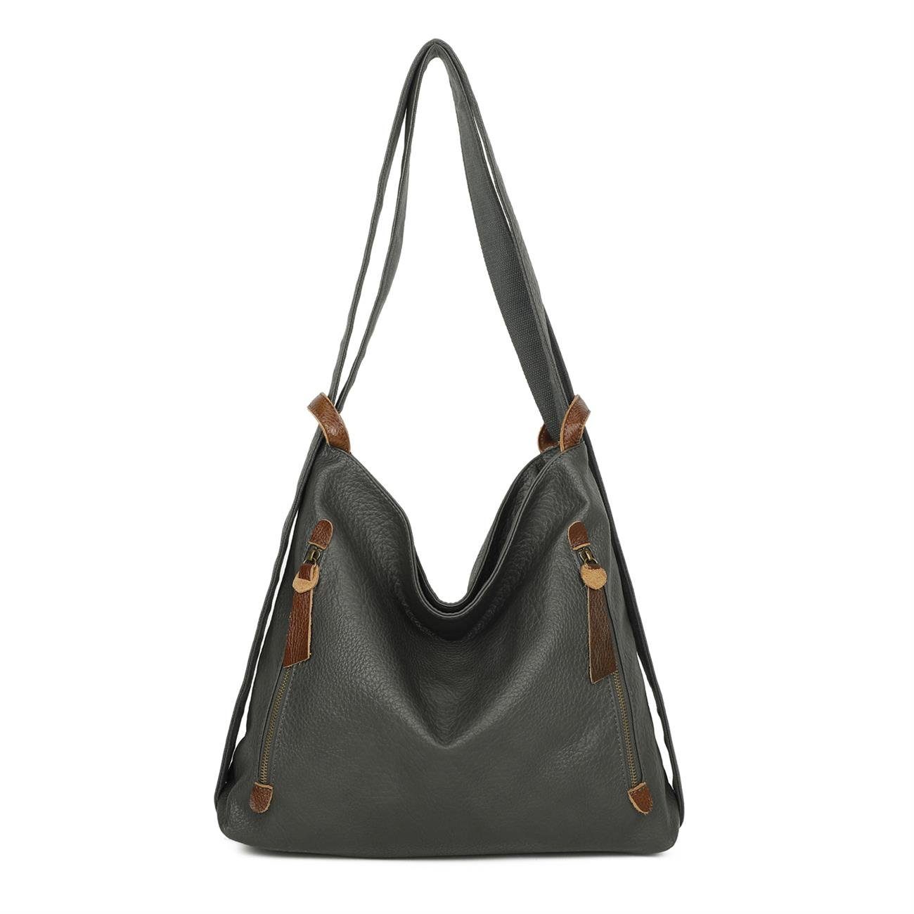 ITALYSHOP24 Schultertasche Damen Rucksack Handtasche Schultertasche, günstig online kaufen