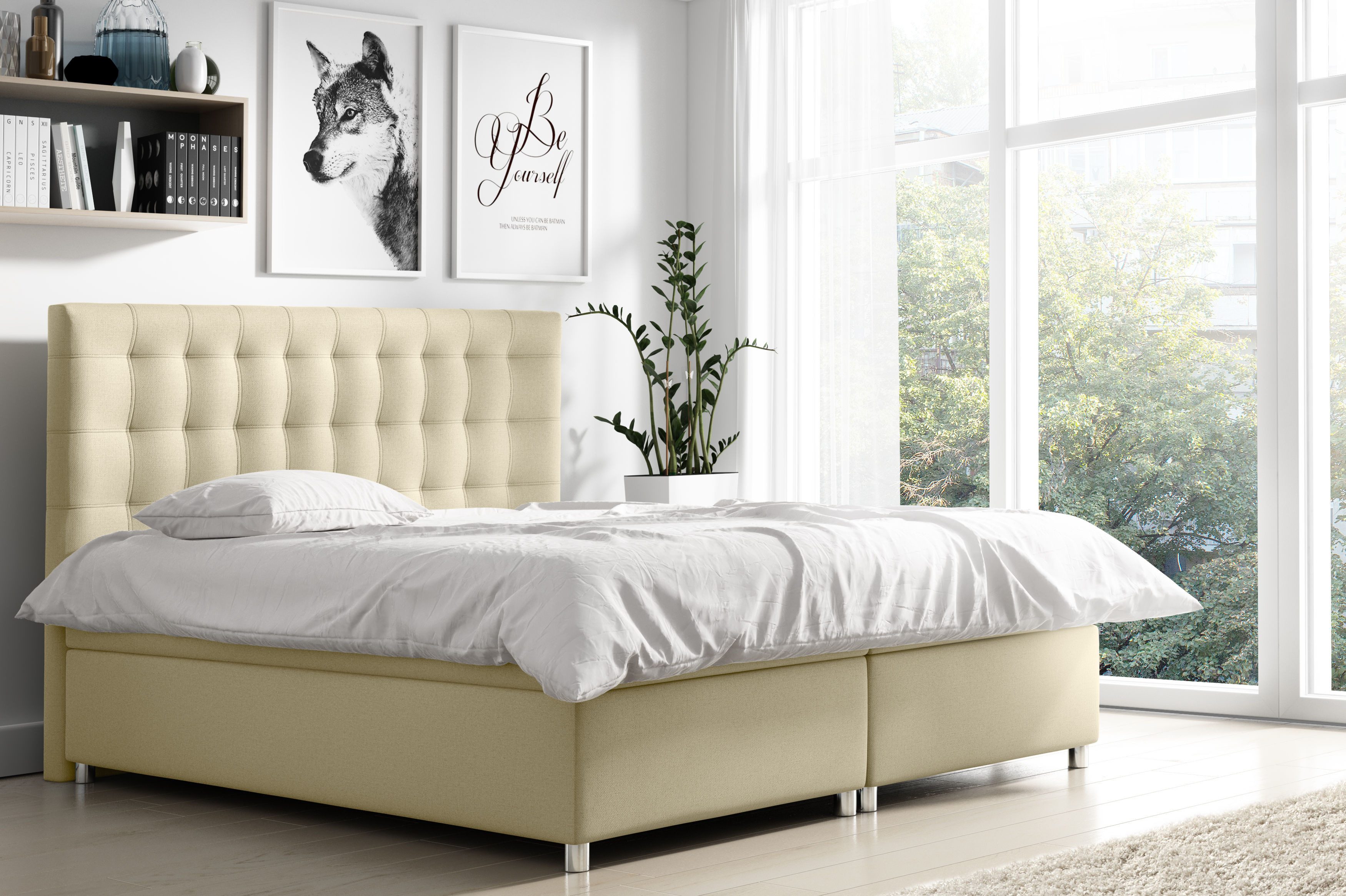 Schlaffabrik Boxspringbett BELLA (Endo 7701), inkl. Matratze, Topper, Stauraum