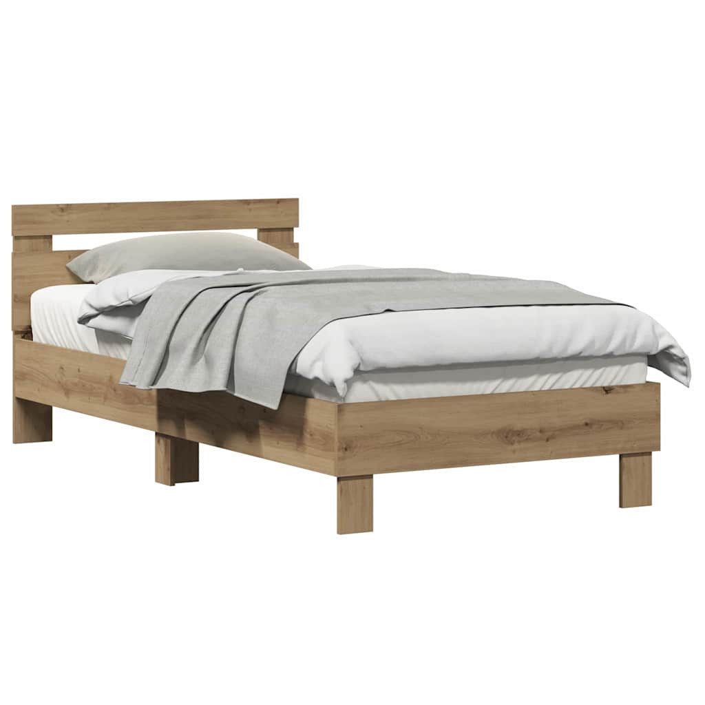 vidaXL Bett Bettgestell Artisan-Eiche 90 x günstig online kaufen