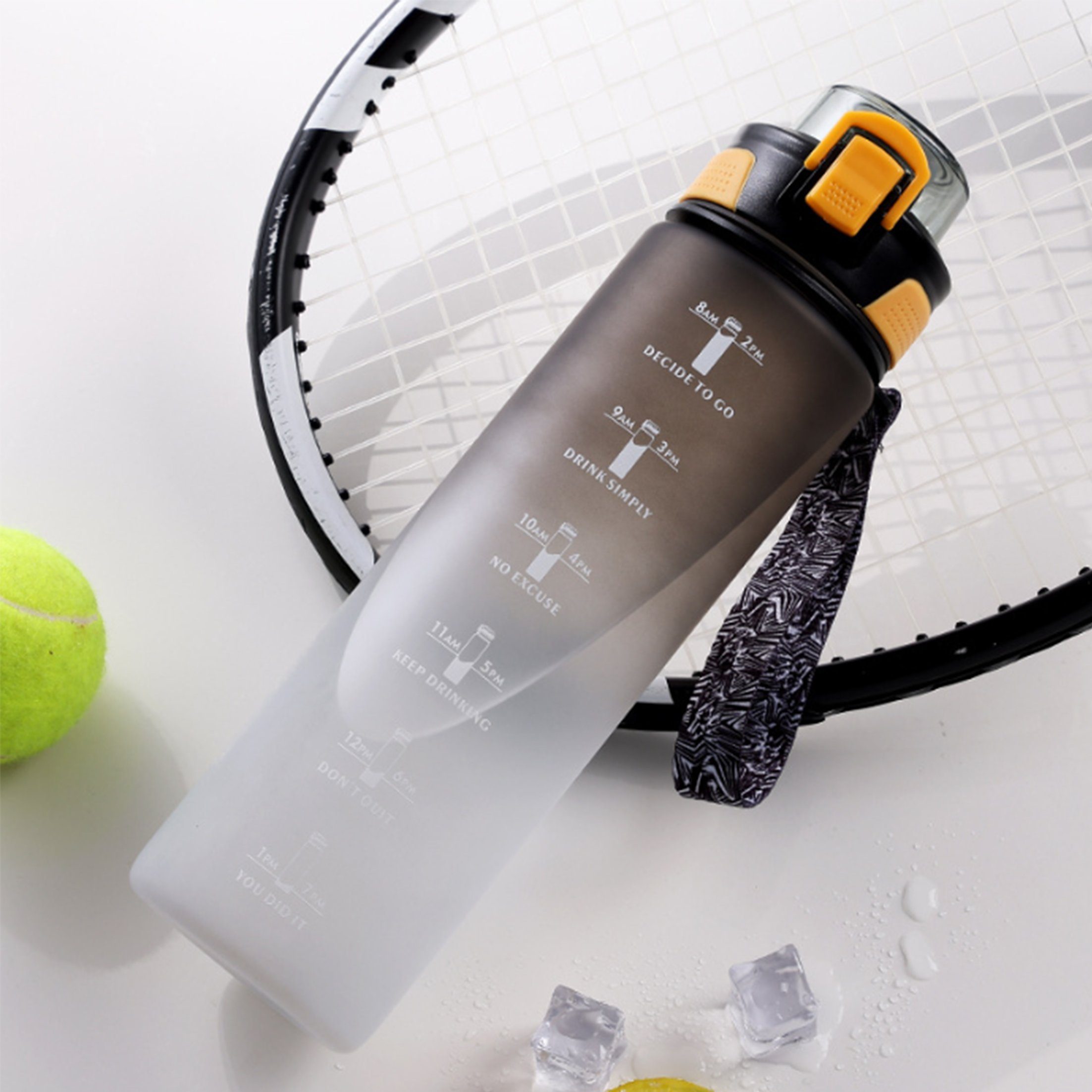 LeiGo Trinkflasche Sportbecher, Getränke Wasserflasche, 800/1000ML, mit Zeitskala, Becher mit großem Fassungsvermögen und Farbverlauf, Outdoor Fitness