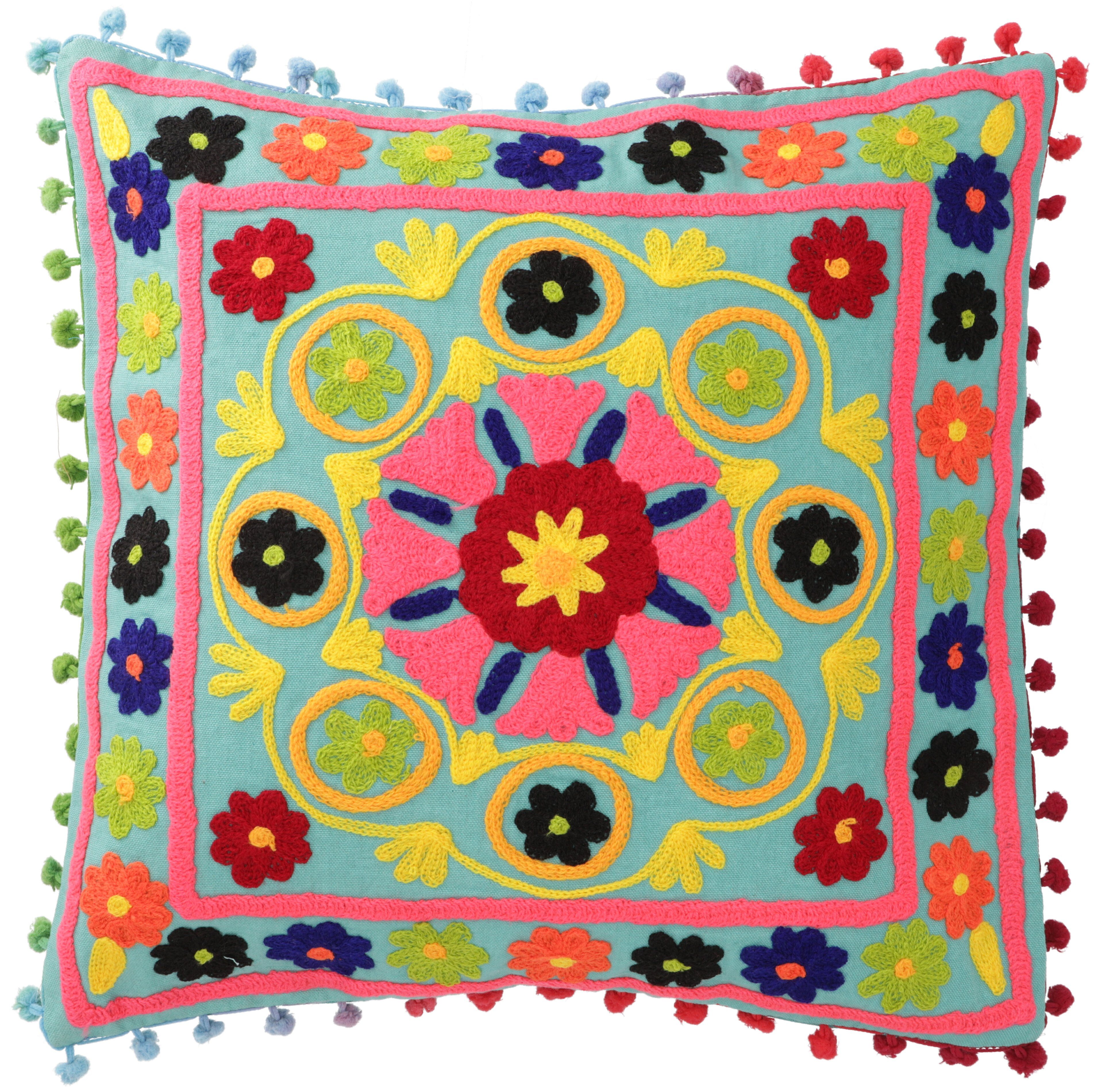 Guru-Shop Kissenbezüge Boho Kissenhülle, farbenfrohes besticktes.. günstig online kaufen