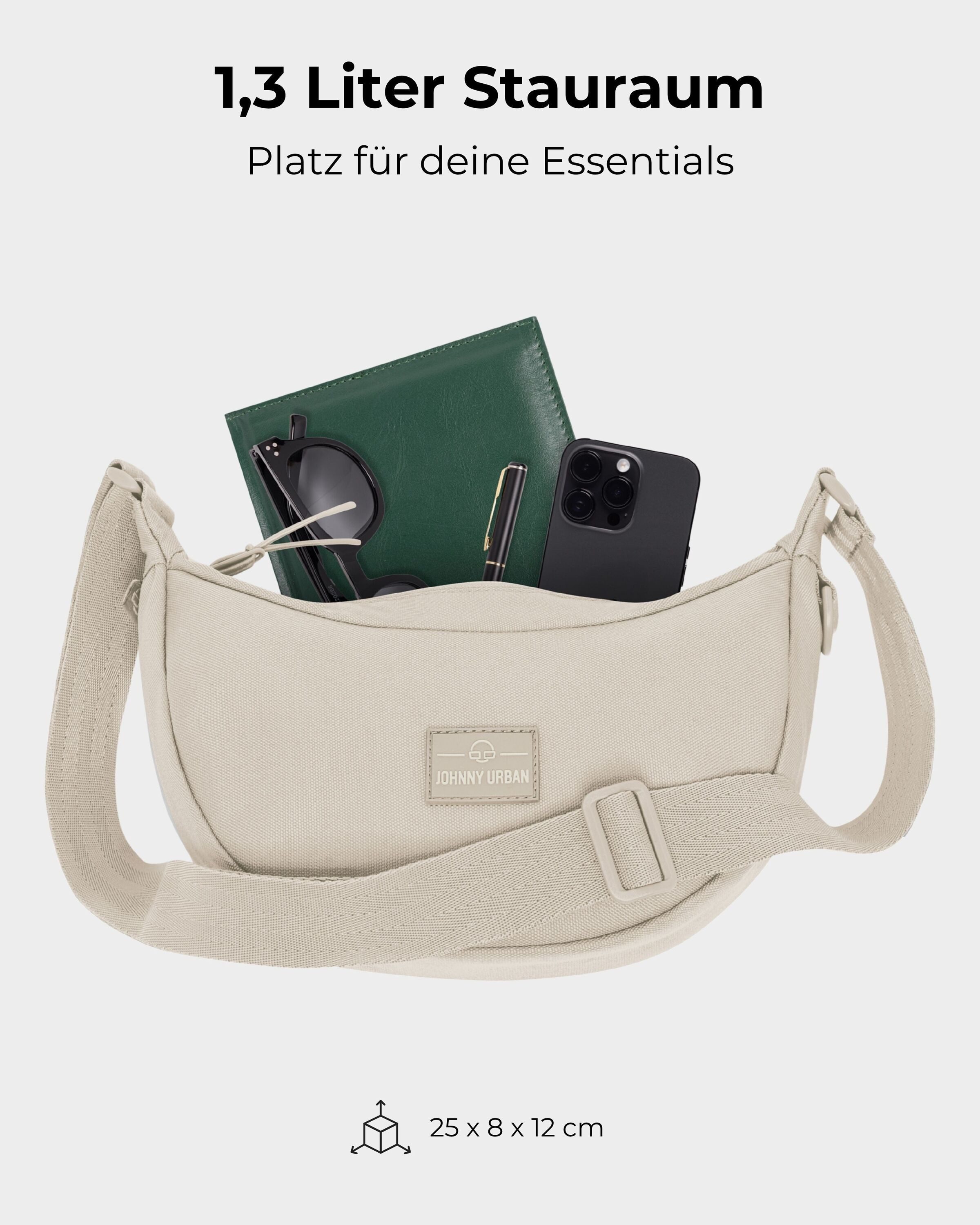 Johnny Urban Umhängetasche Ally Small Half Moon Bag, Kleine Crossbody Bag in Halbmond Form, Wasserabweisend