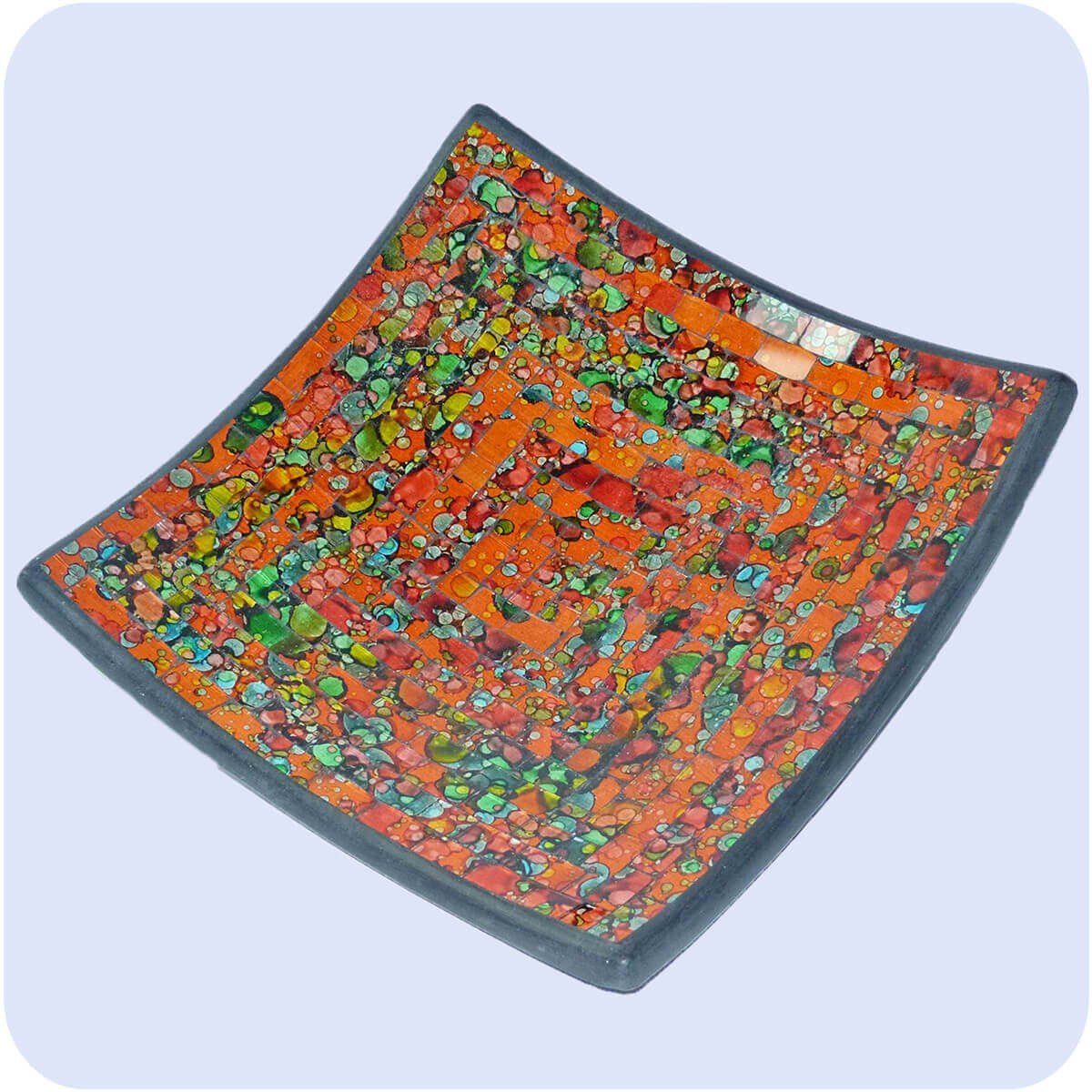 SIMANDRA Dekoschale B: bunt Schale ca. Stück) (1 cm 15 Quadrat Orange Mosaik