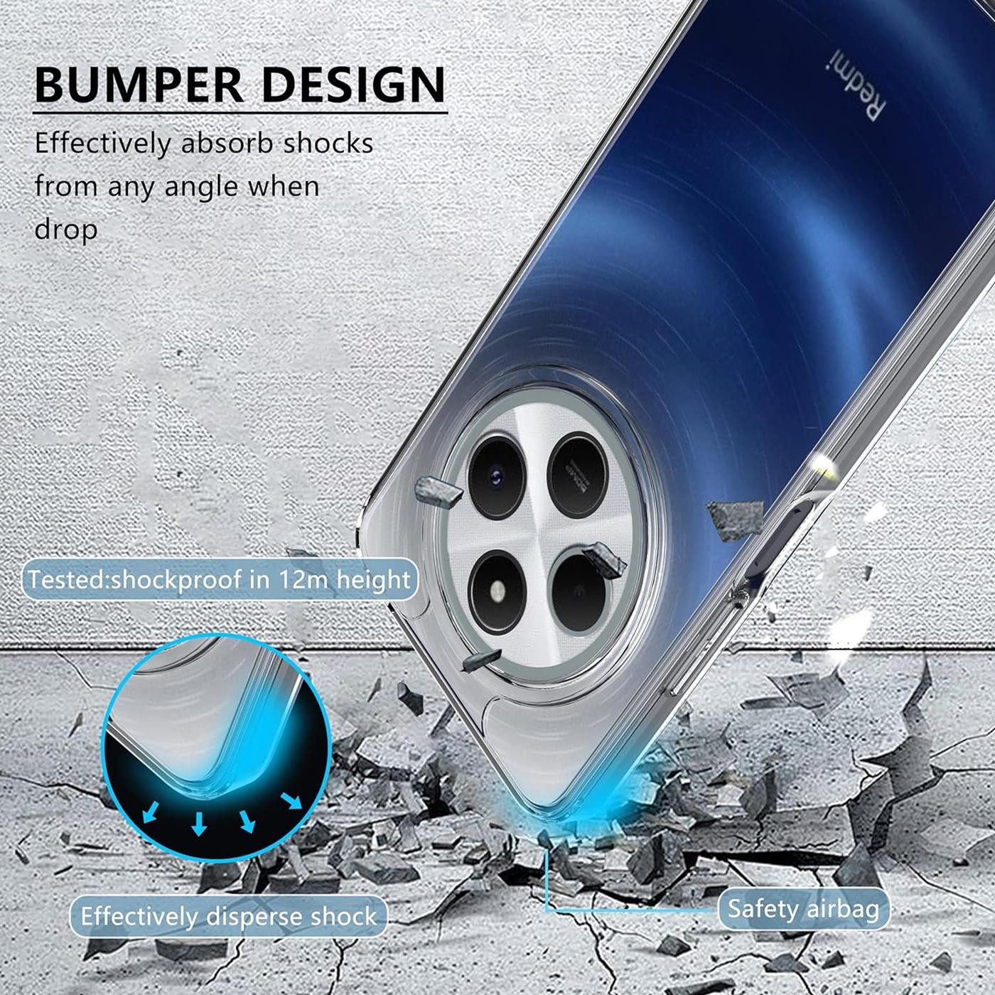 CoolGadget Handyhülle Transparent Ultra Slim Case für Xiaomi Redmi 14C 6,88 Zoll, Silikon Hülle Dünne Schutzhülle für Redmi 14C / Poco C75 Hülle – Bild 5 von 5