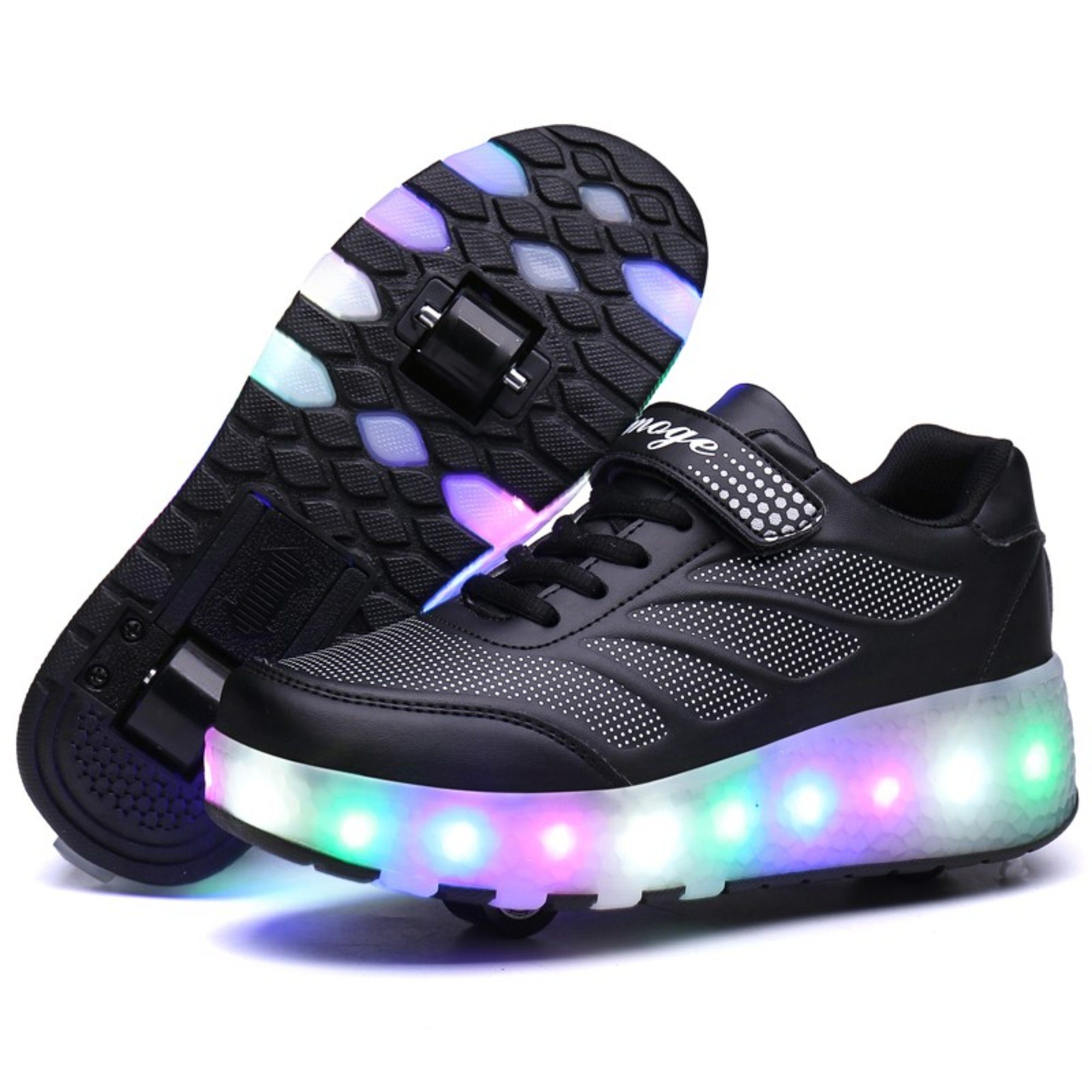 HUSKSWARE Rollschuhe C-OT-BZX118, (mit Schwarz4 2-in-1-Skates Kinder Runden), für Lichtern, zwei