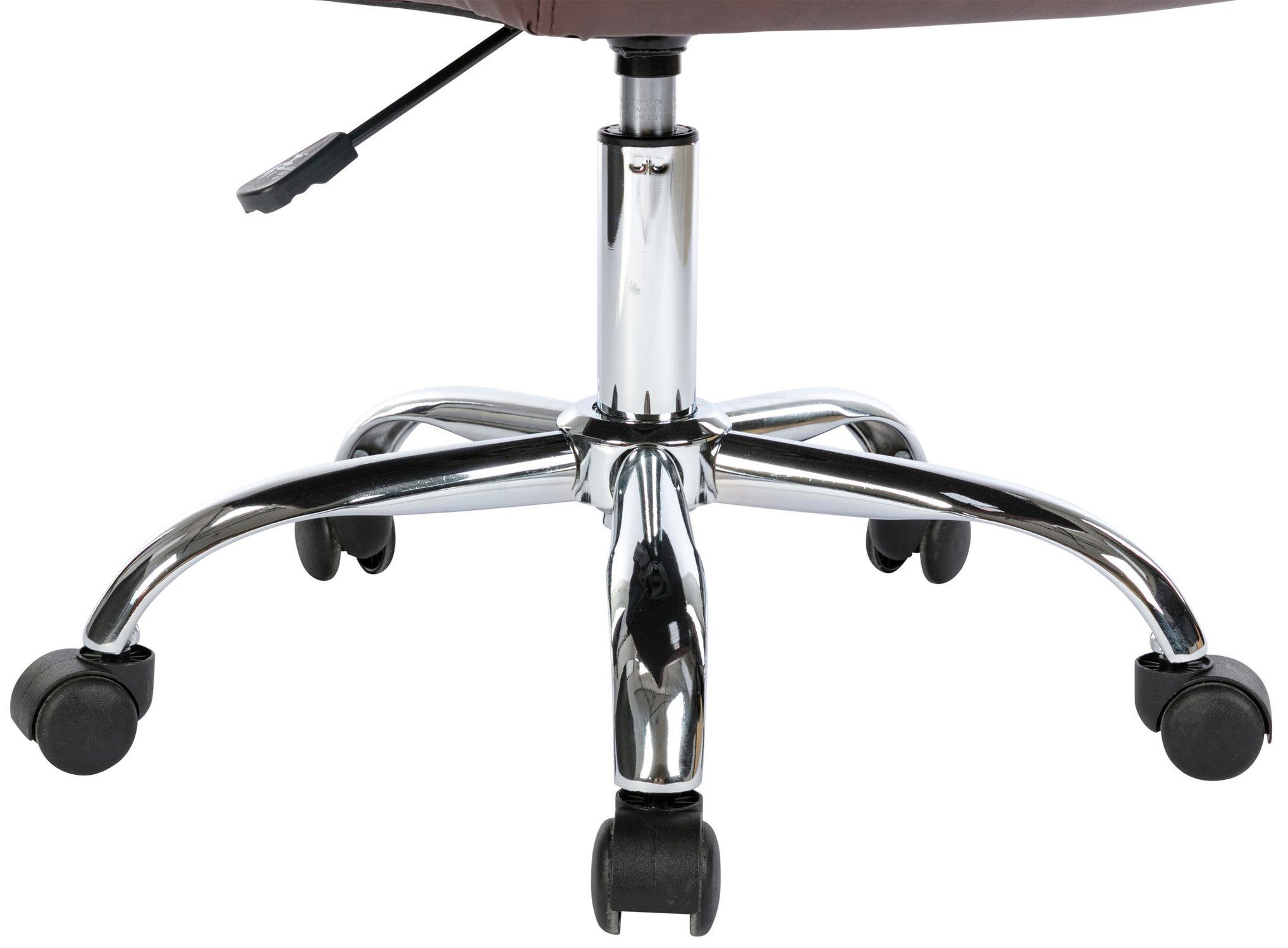 TPFLiving bequemer V1 Gestell: Rückenlehne 360° XXL), mit Sitzfläche: höhenverstellbar (Schreibtischstuhl, Kunstleder - und chrom Bürostuhl bordeauxrot - Deal Drehstuhl, Chefsessel, Metall drehbar Bürostuhl