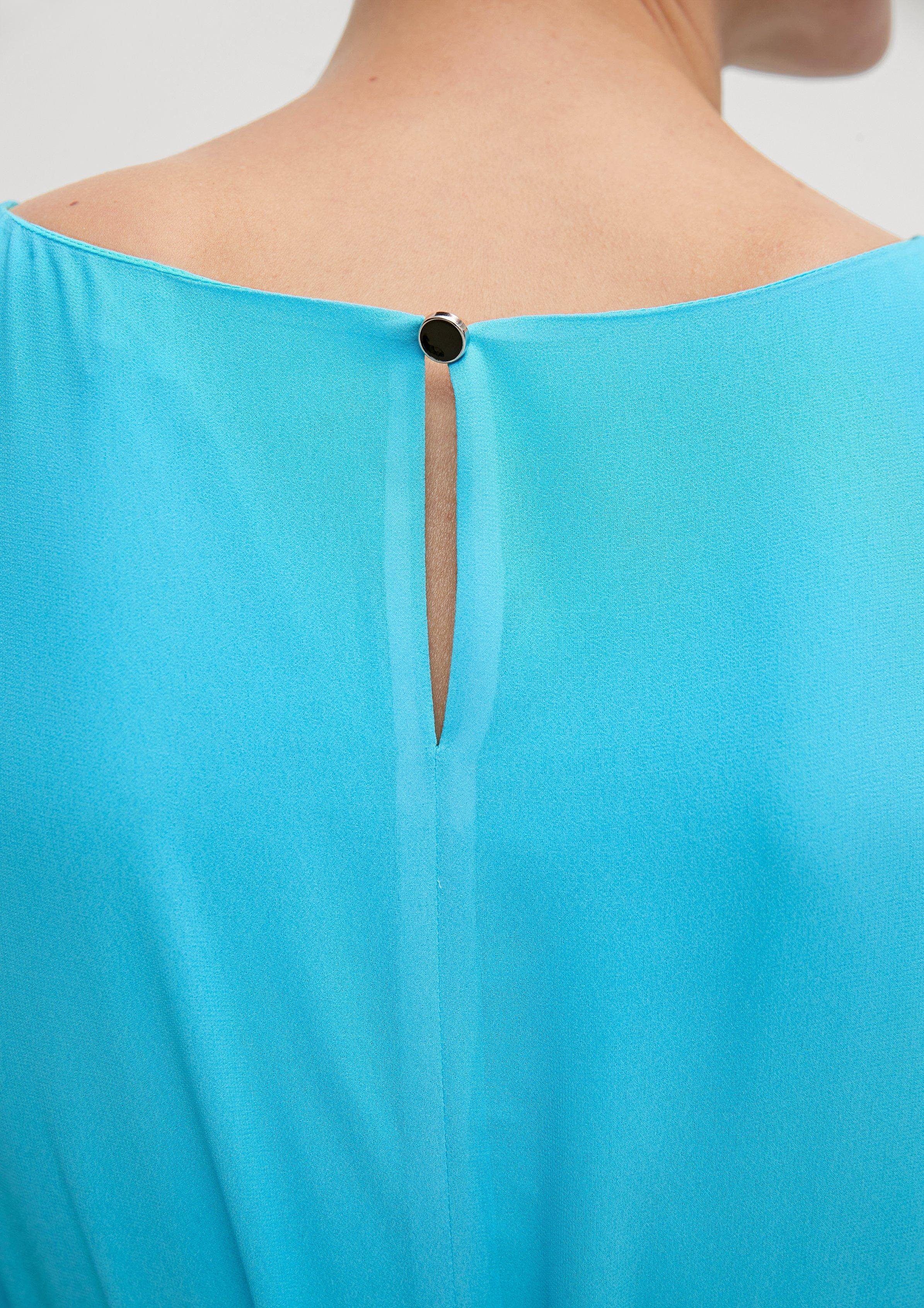 Comma Maxikleid Chiffon-Kleid mit Raffung Farbverlauf