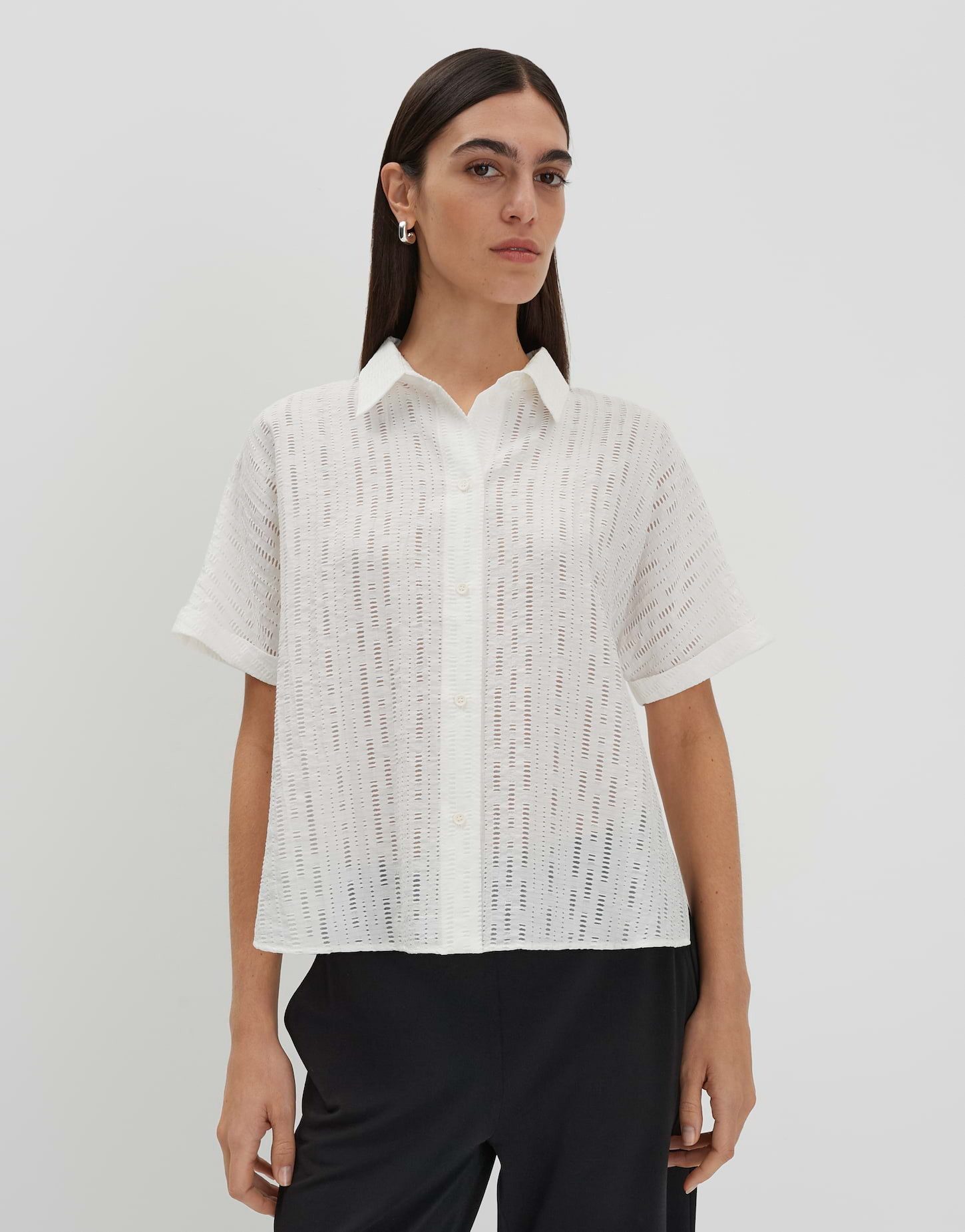 someday Kurzarmbluse ZILINA STRUCTURE Loose mit feiner Lochstruktur günstig online kaufen