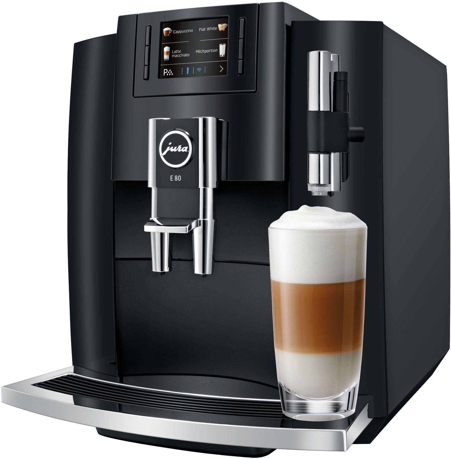 JURA Kaffeevollautomat 15295 E80, 15 Spezialitäten auf Knopfdruck:  zusätzlich Espresso macchiato, Espresso doppio, Kaffee Spezial sowie  Heißwasser für Grüntee online kaufen | OTTO