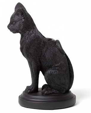 Horror-Shop Dekofigur Gothic Katze Kerzenständer Schwarz als Geschenkide