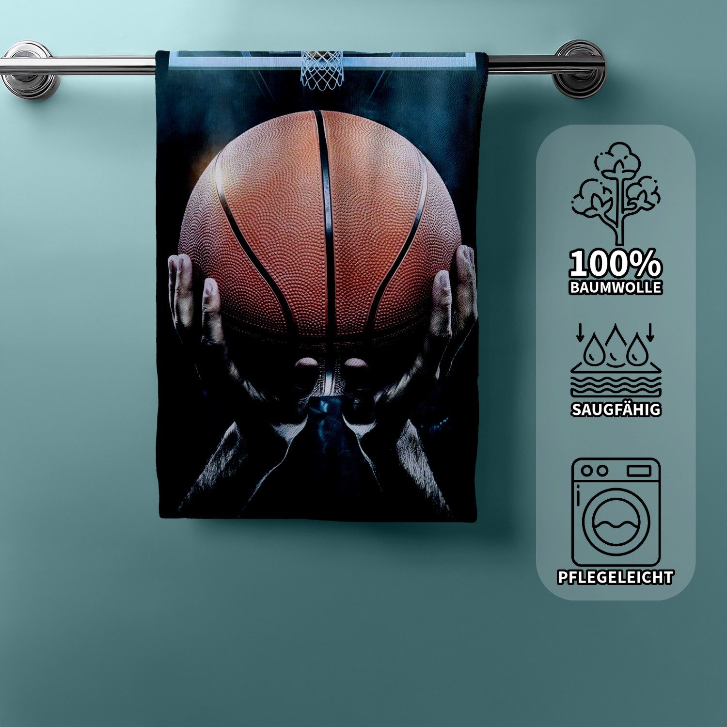 Jerry Fabrics Handtücher Basketball Duschtuch Badetuch Strandtuch Handtuch 70 x 140cm, (1 Duschtuch, 1-St), Langlebig
