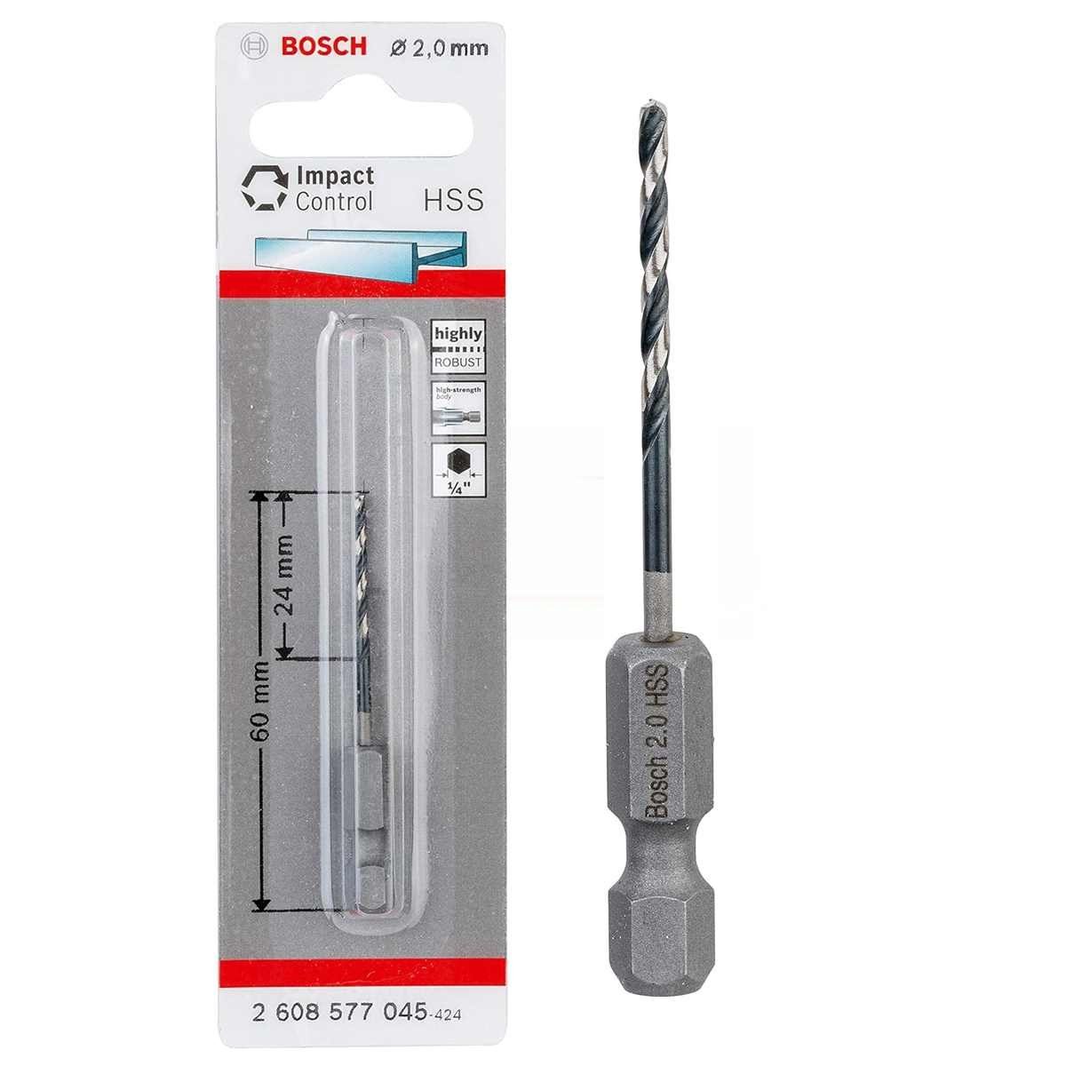 BOSCH Дрель- und Битыet Professionel HSS Metall Дрель 2 mm 1/4 Hex IMACT CONTROL Sechskant