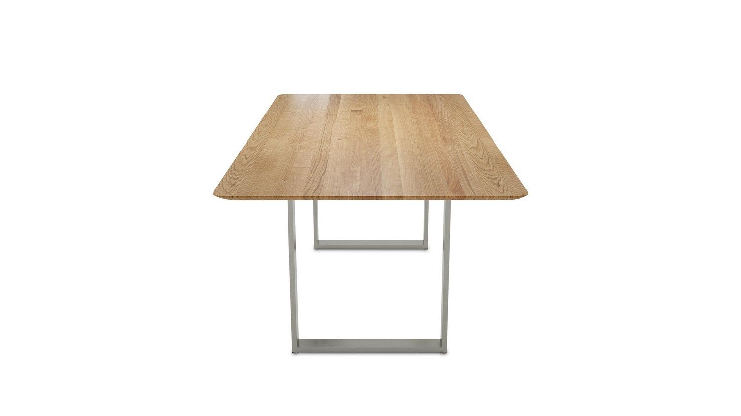 Natur24 Esstisch Birds Esstisch 200x100 Wildeiche mit Schweizer Kante und Edelstahlkufe