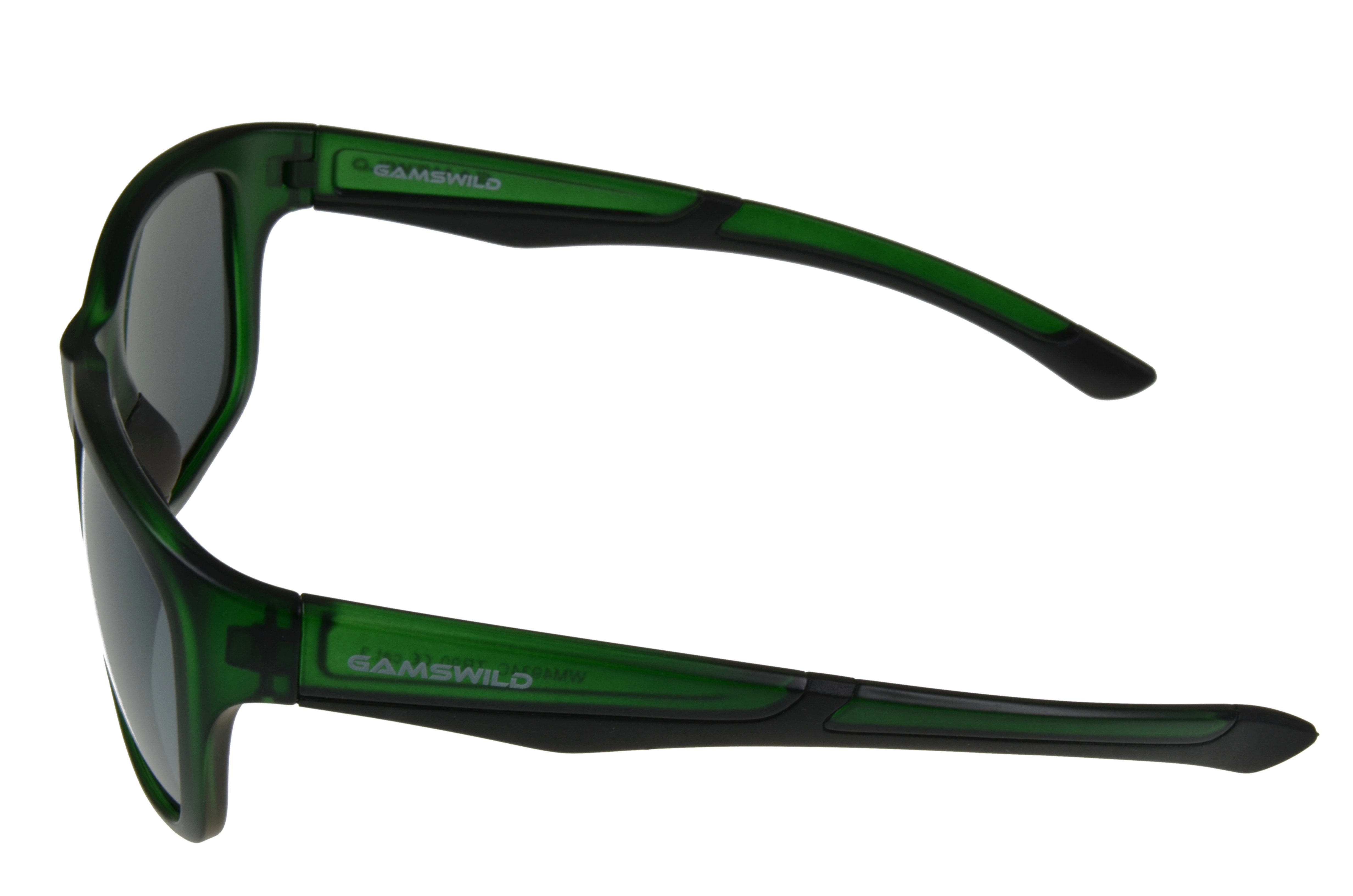 -transparent Damen Herren Sonnenbrille blau/grau schwarz-grün, TR90 GAMSSTYLE Komfortbügel, Gamswild TR90 Mode grün, WM4934 Unisex Brille
