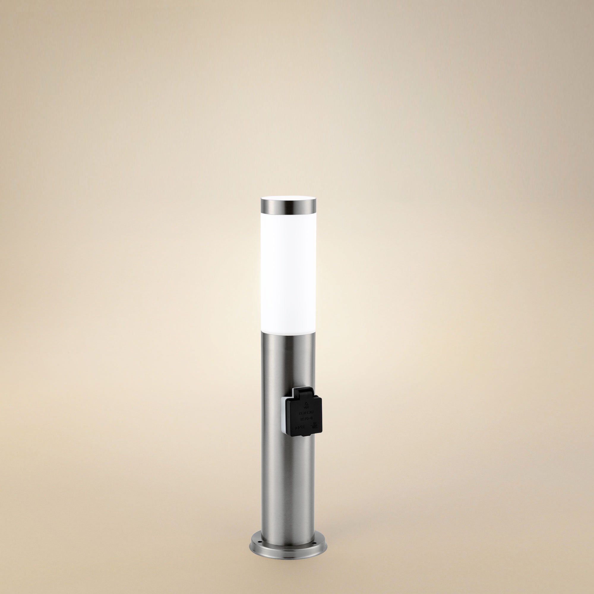 Maxkomfort Außen-Stehlampe 232-800, mit Steckdose, ohne Leuchtmittel, Standleuchte, Außenlampe, Außenleuchte, E27, IP44