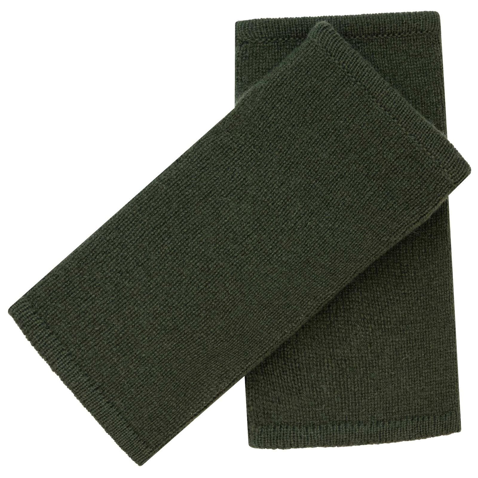 Handschuhe Armstulpen ALMHUBER Green Damen Strick Army Lammwolle Armstulpen Pulswärmer Handwärmer