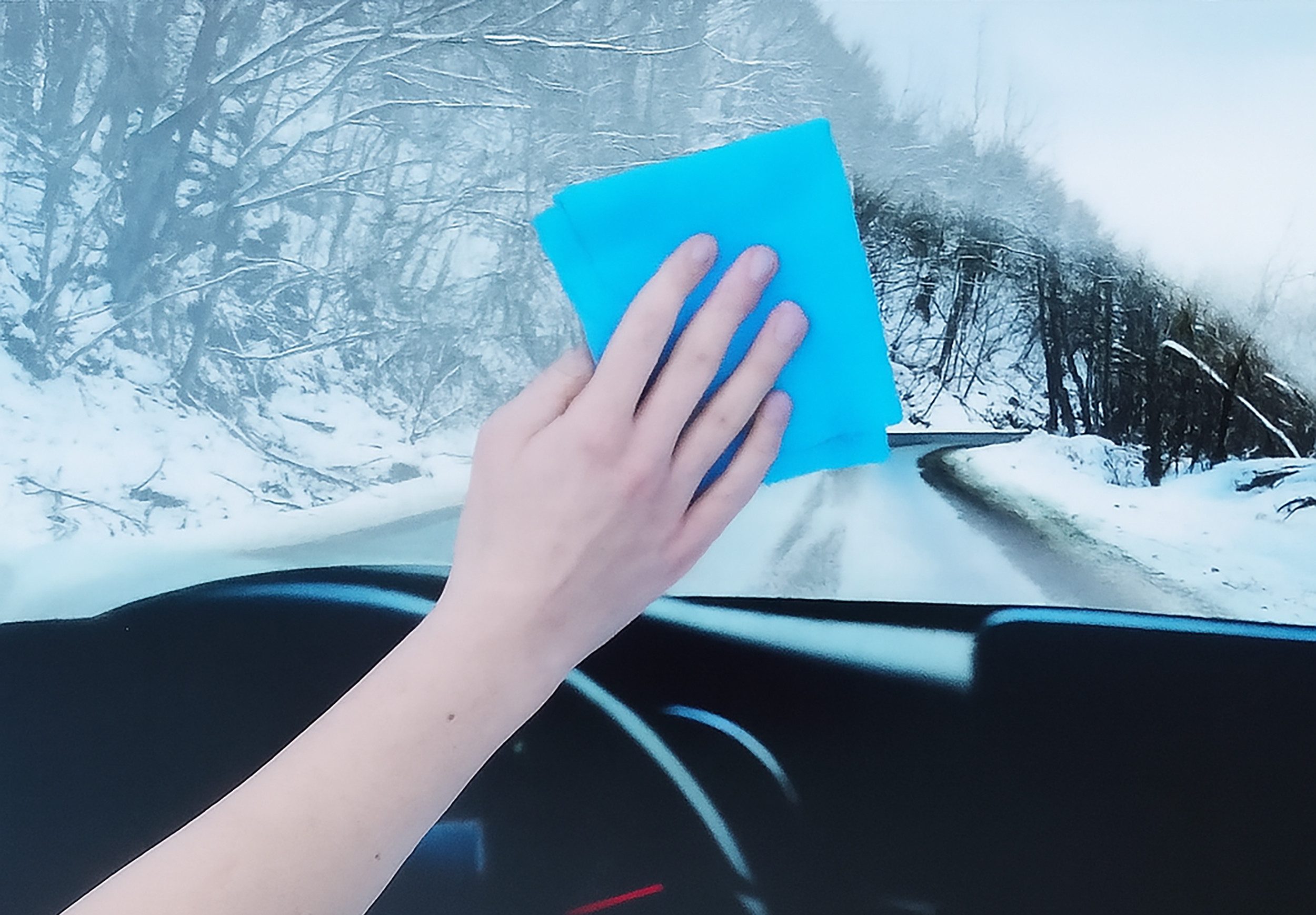 All Ride ANTI-BESCHLAG-TUCH 27x23cm Blau Mikrofaser Antibeschlagtuch 63 Mikrofasertuch (Reinigungstuch Klarsicht Scheibenreinigung Auto)