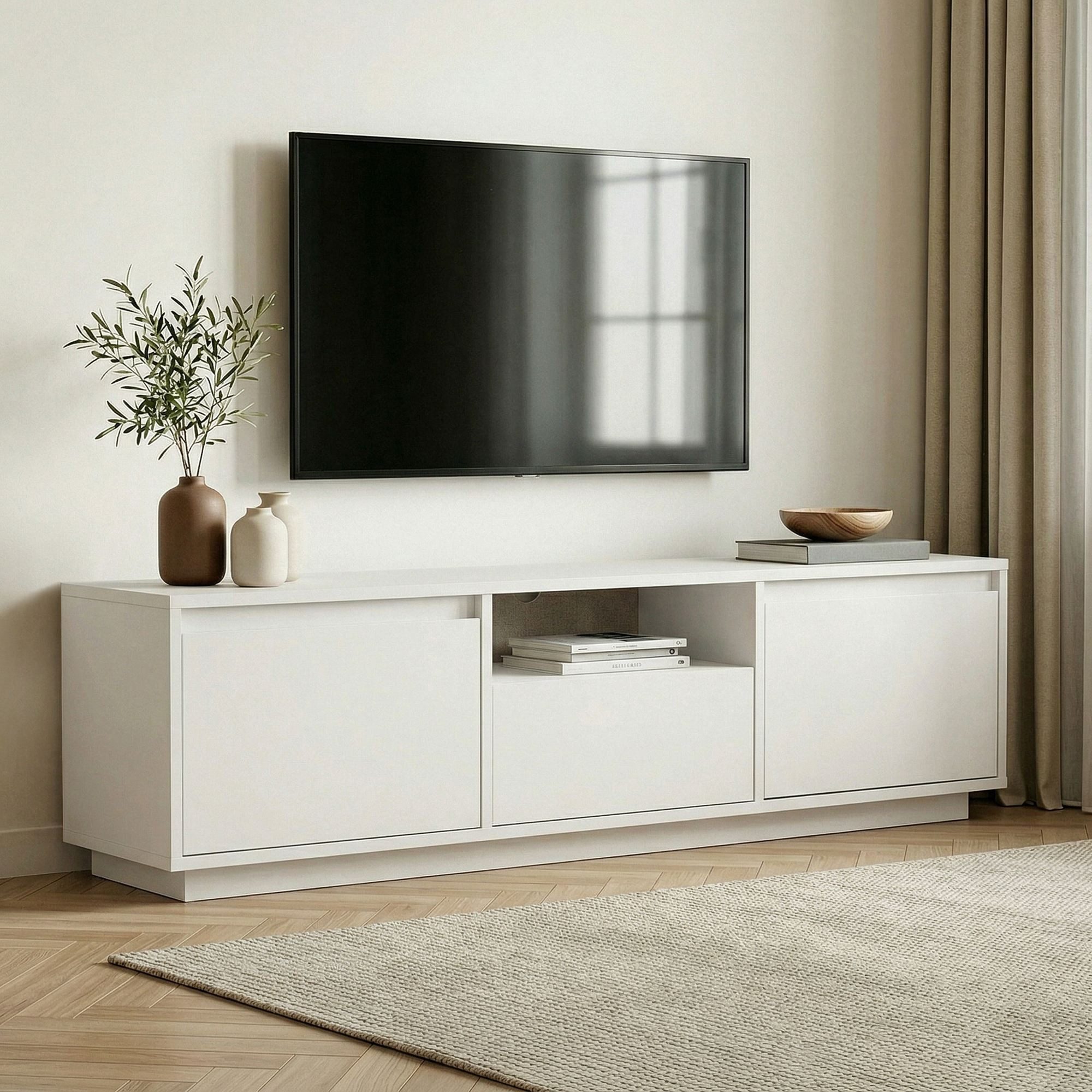 Skye Decor Sideboard Nordure Sentinel (Packung, 1 St., 1 TV Board), Japandi Design,Breite 160 cm, griffloses Design mit Stauraum