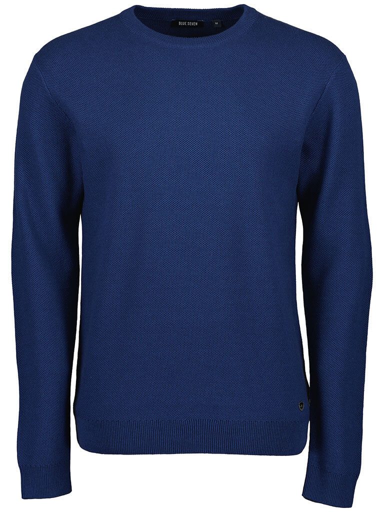 Blue Seven Rundhalspullover 327061 Herren Pullover Uni mit Rundhalsausschnitt - Sweatshirt Strickpullover