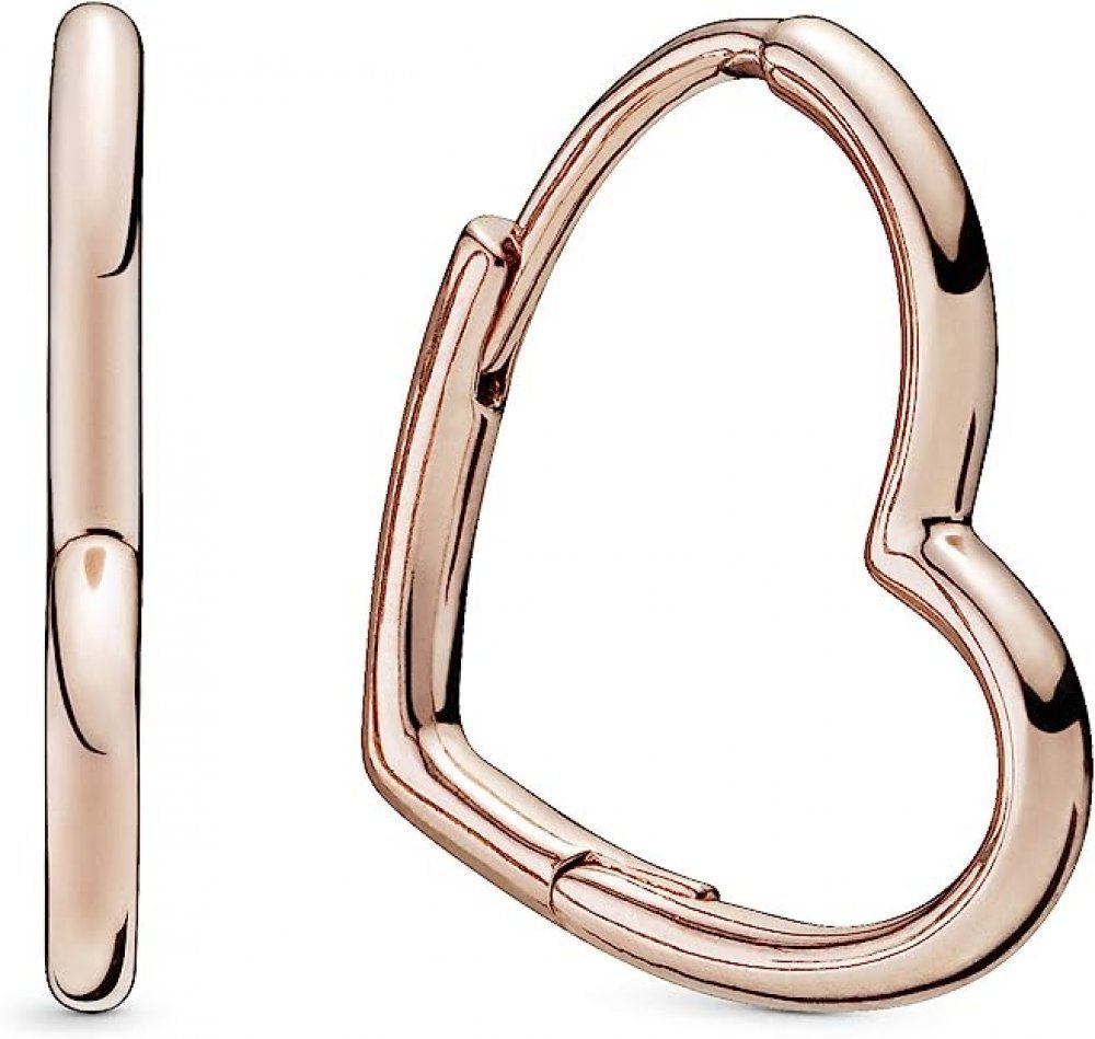 WaKuKa Ohrring-Set Asymmetrische Herzohrringe aus Sterlingsilber für Damen Roségold