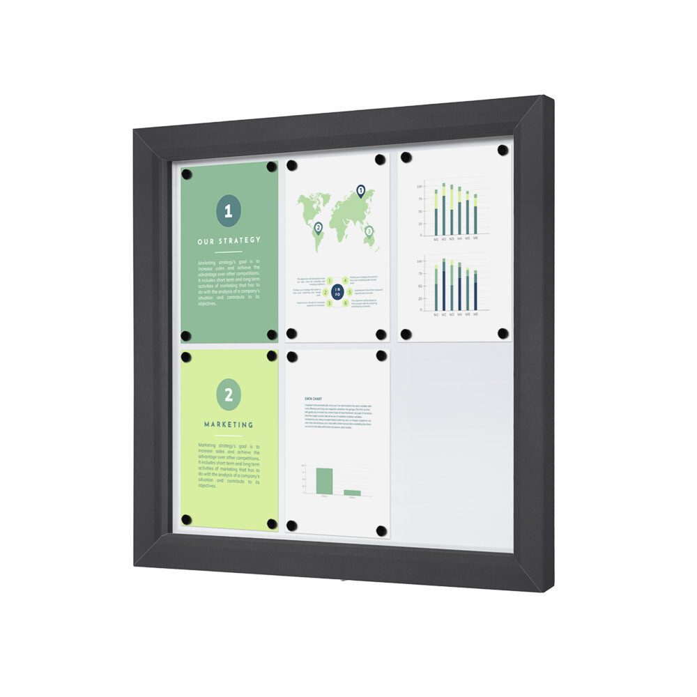 Hängevitrine Abschließbarer Schaukasten SLIM Outdoor - 6x DIN A4 - Anthrazit